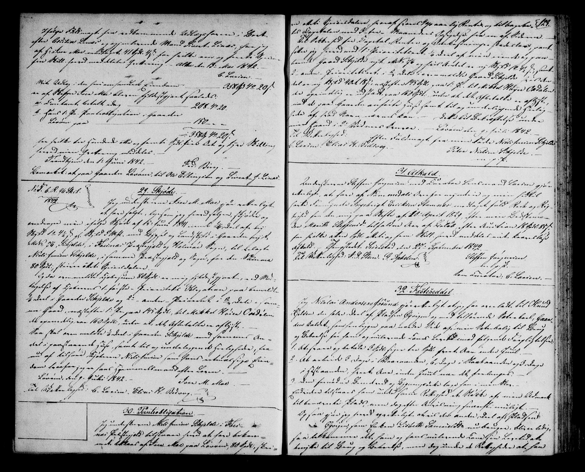 Namdal sorenskriveri, SAT/A-4133/1/2/2C/L0012: Mortgage book no. I, 1841-1844, p. 123