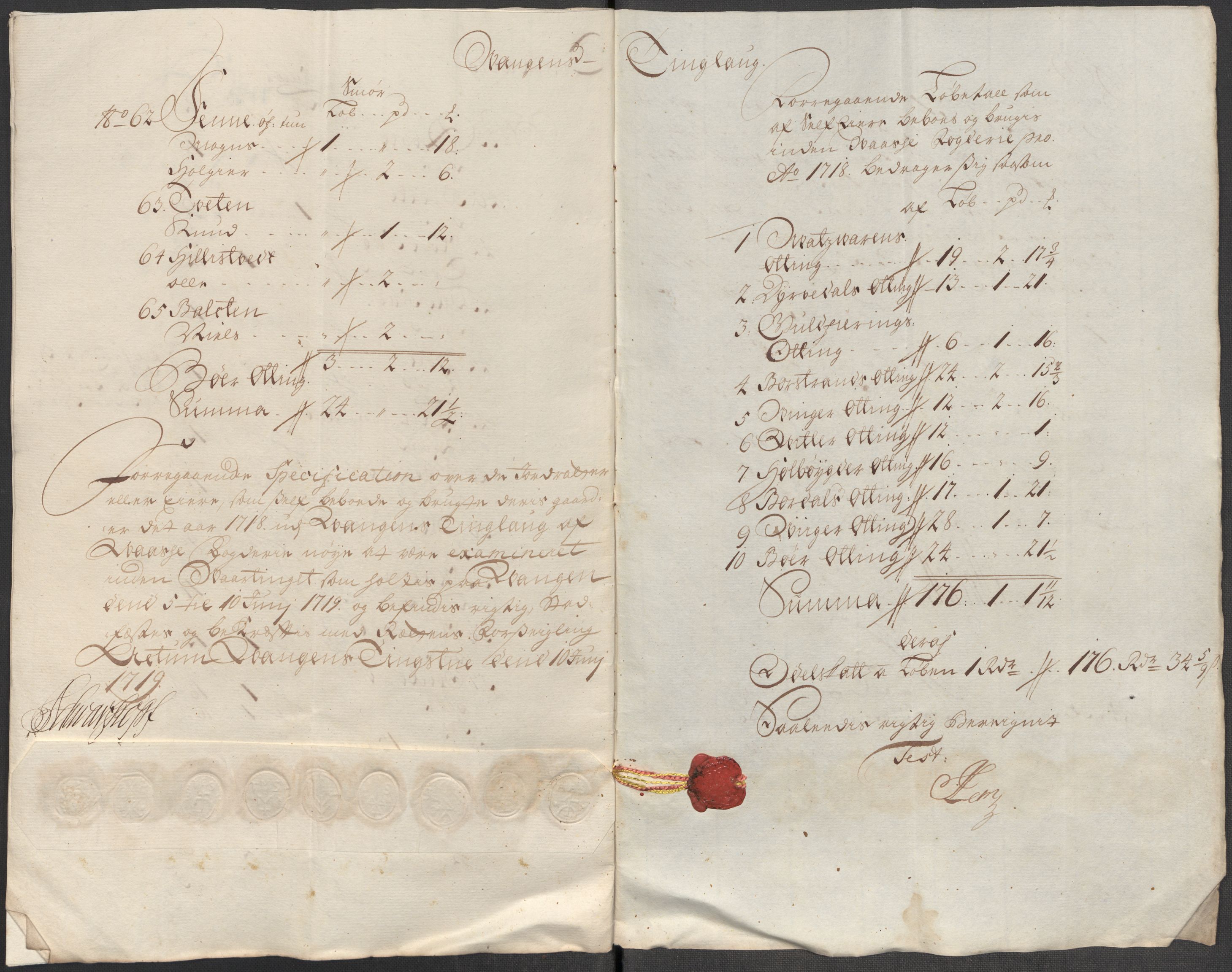 Rentekammeret inntil 1814, Reviderte regnskaper, Fogderegnskap, AV/RA-EA-4092/R51/L3202: Fogderegnskap Nordhordland og Voss, 1718, p. 166