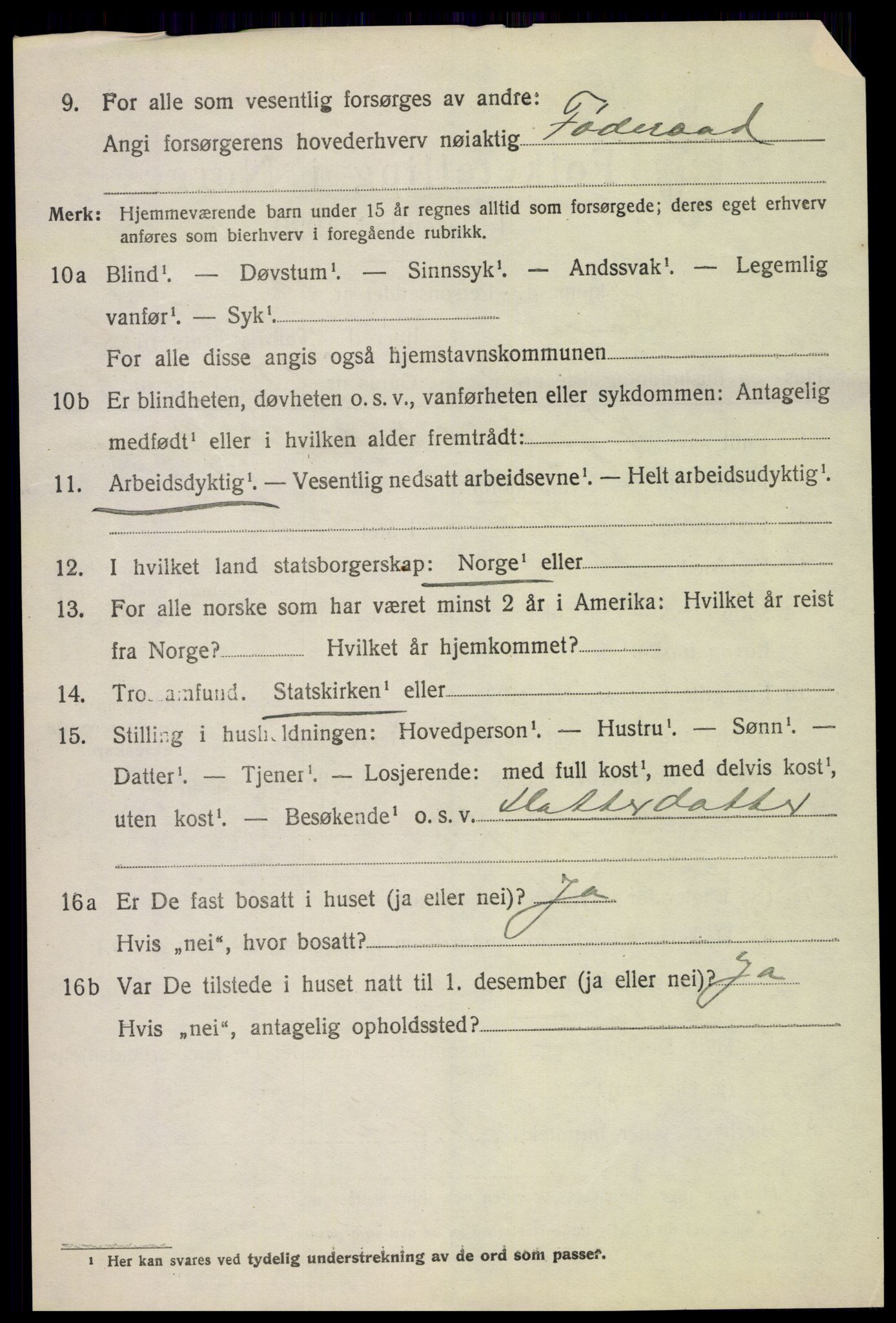 SAH, 1920 census for Lom, 1920, p. 3775