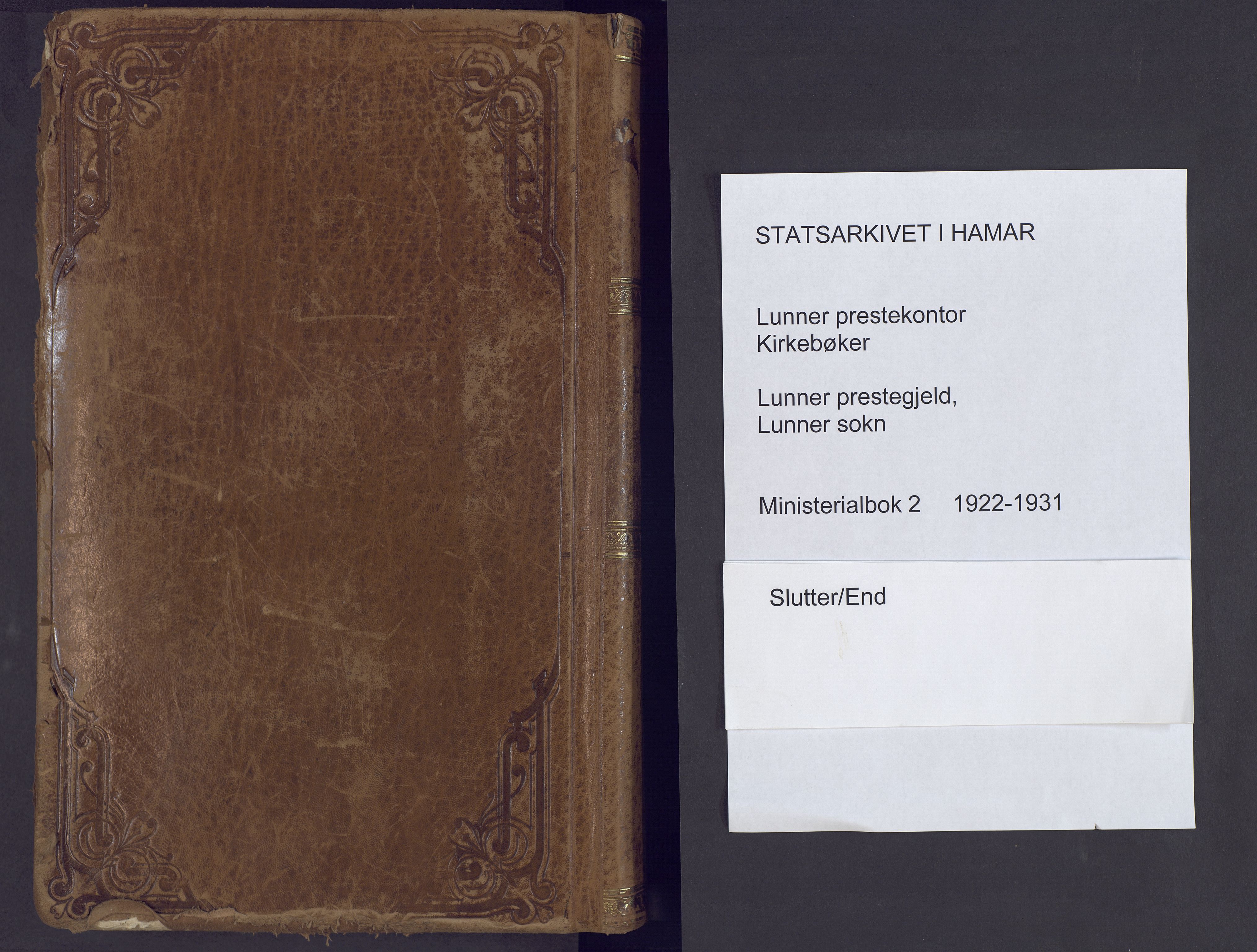 Lunner prestekontor, AV/SAH-PREST-118/H/Ha/Haa/L0002: Parish register (official) no. 2, 1922-1931