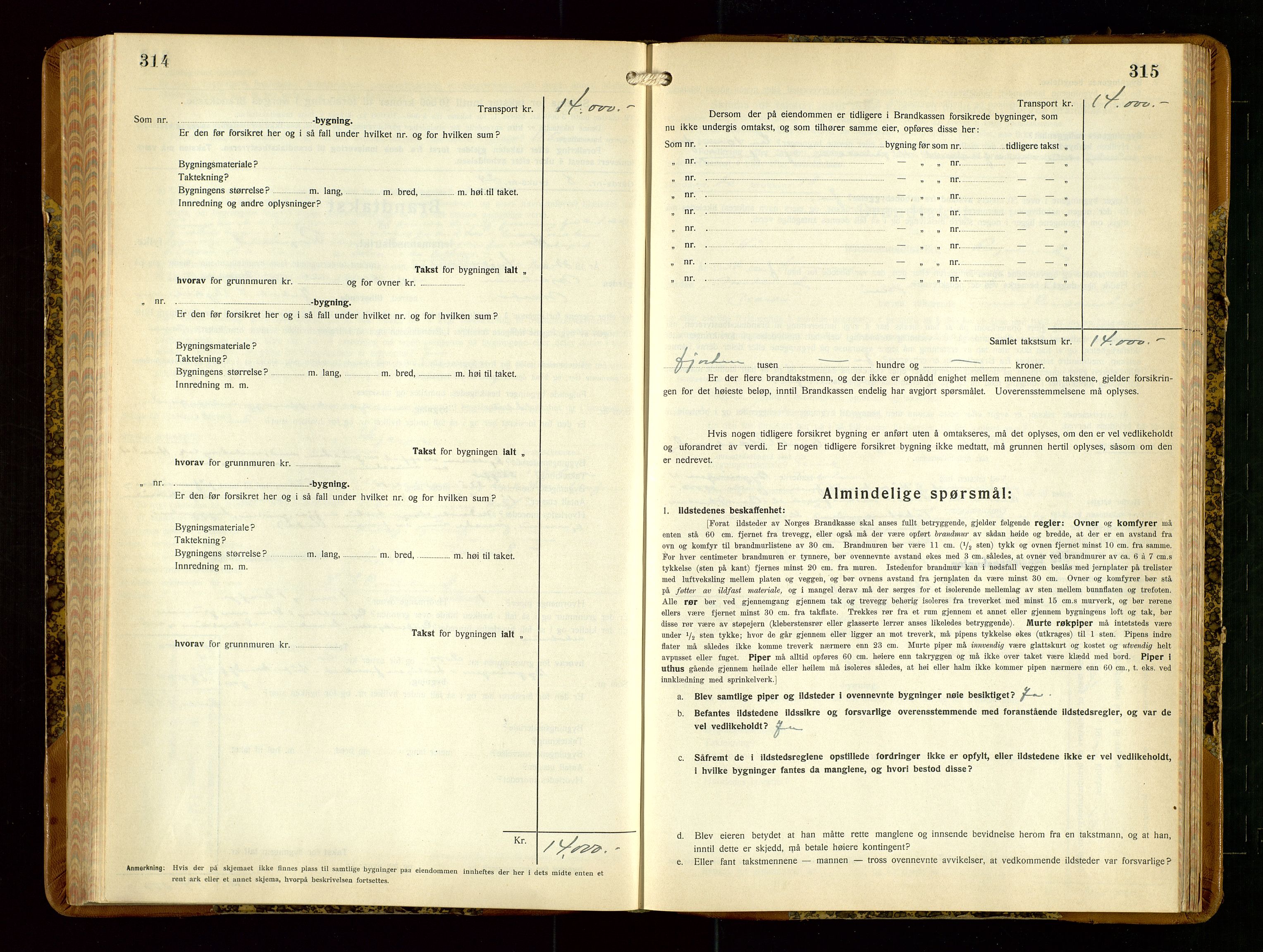 Hå lensmannskontor, SAST/A-100456/Goa/L0006: Takstprotokoll (skjema), 1932-1938, p. 314-315