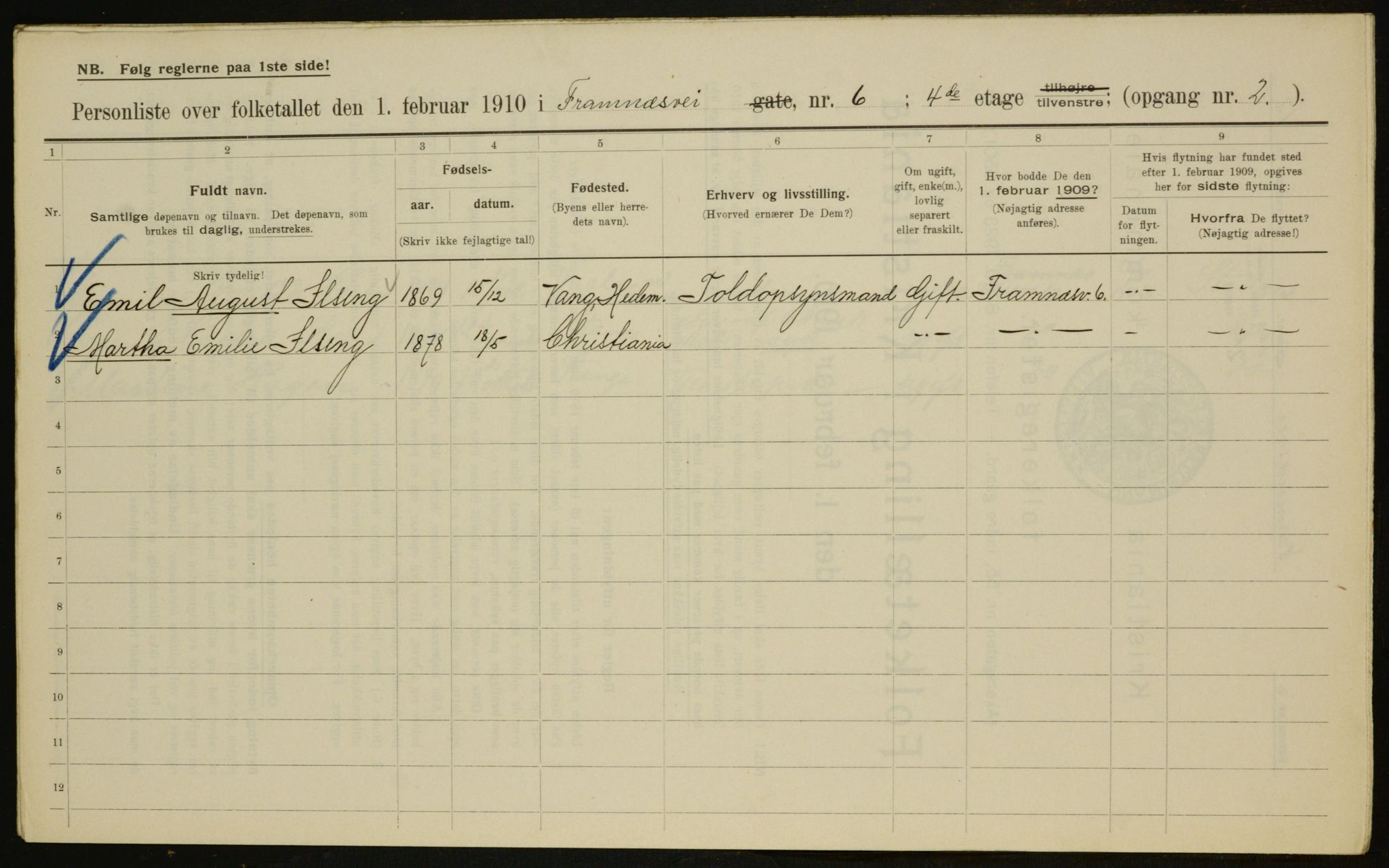 OBA, Municipal Census 1910 for Kristiania, 1910, p. 23896
