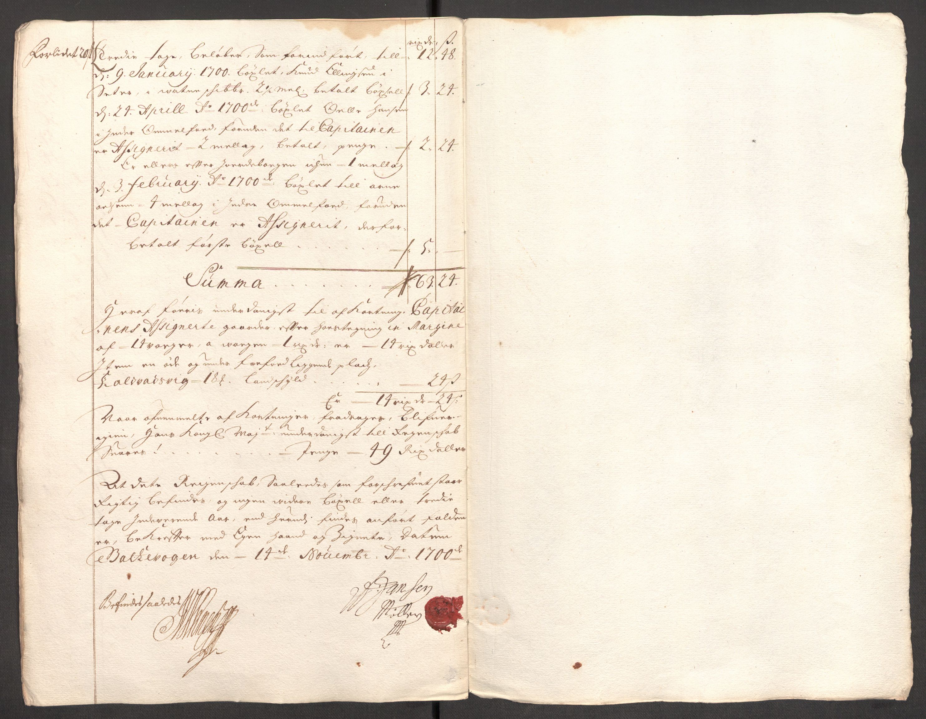 Rentekammeret inntil 1814, Reviderte regnskaper, Fogderegnskap, AV/RA-EA-4092/R54/L3558: Fogderegnskap Sunnmøre, 1700-1701, p. 255