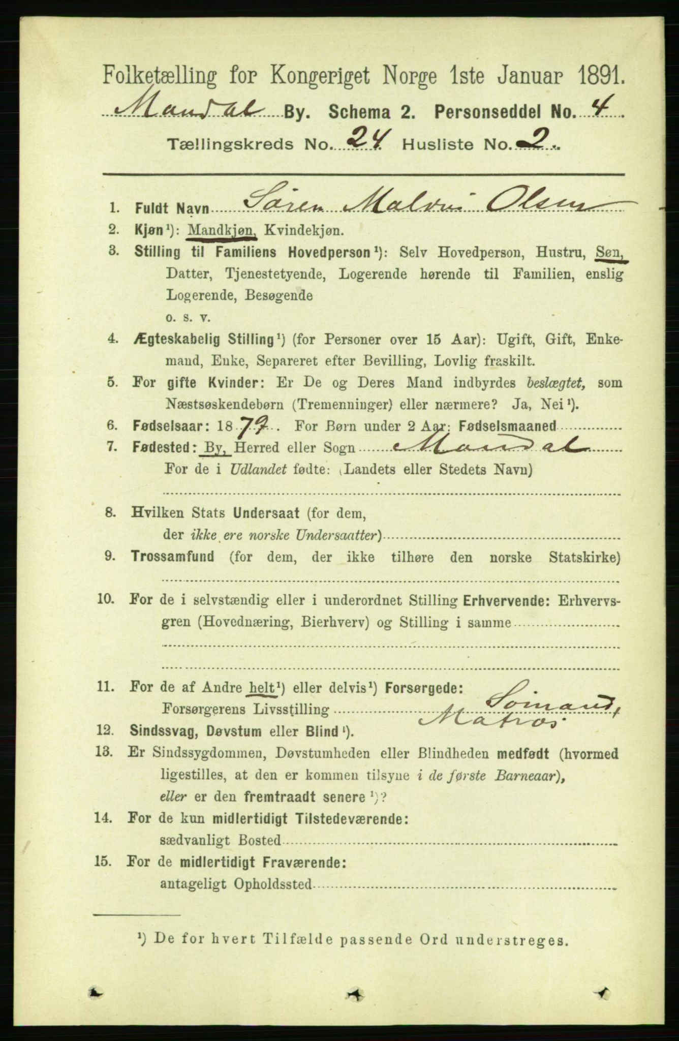 RA, 1891 census for 1002 Mandal, 1891, p. 4446