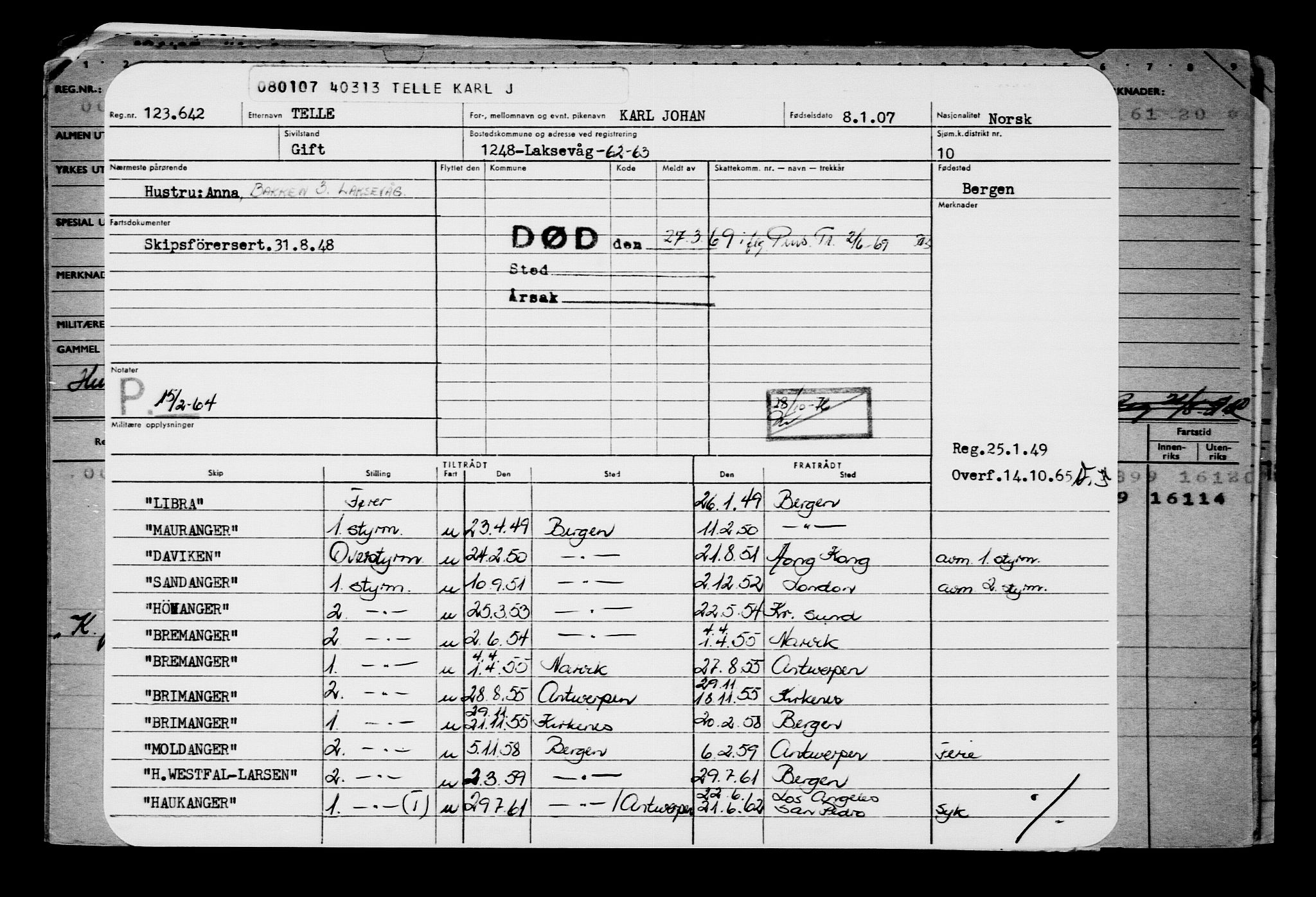 Direktoratet for sjømenn, AV/RA-S-3545/G/Gb/L0069: Hovedkort, 1907, p. 83