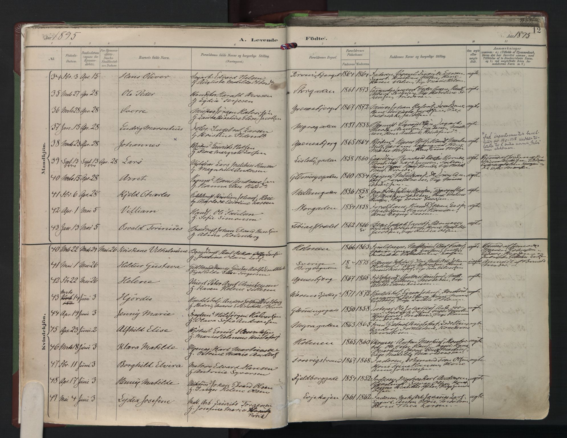 Fredrikstad domkirkes prestekontor Kirkebøker, AV/SAO-A-10906/F/Fa/L0006: Parish register (official) no. I 6, 1894-1914, p. 12