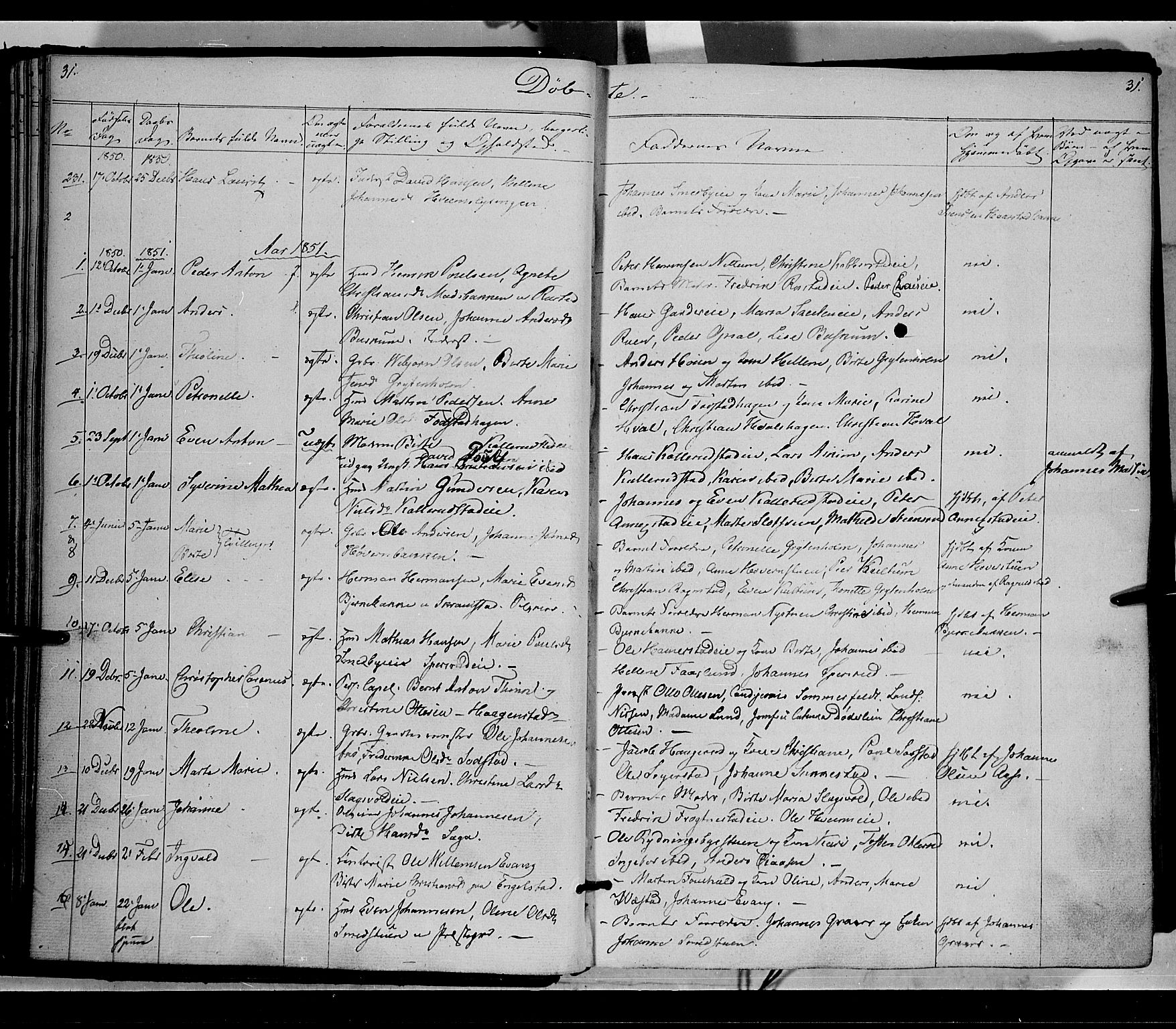 Østre Toten prestekontor, AV/SAH-PREST-104/H/Ha/Haa/L0003: Parish register (official) no. 3, 1848-1856, p. 31