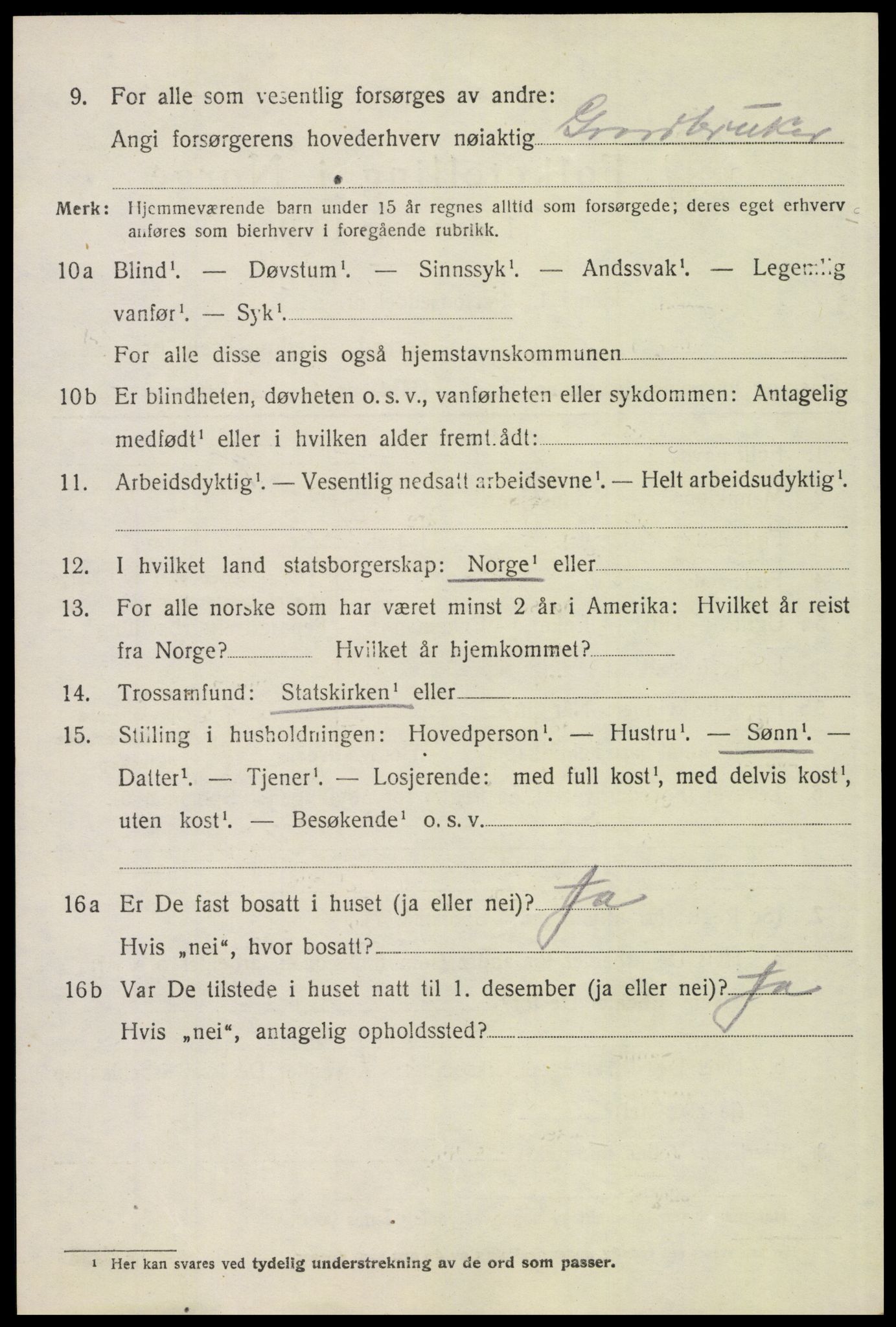 SAH, 1920 census for Tolga, 1920, p. 8450