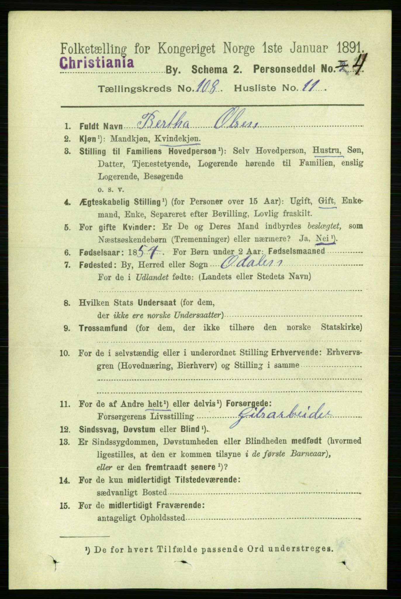 RA, 1891 census for 0301 Kristiania, 1891, p. 55794