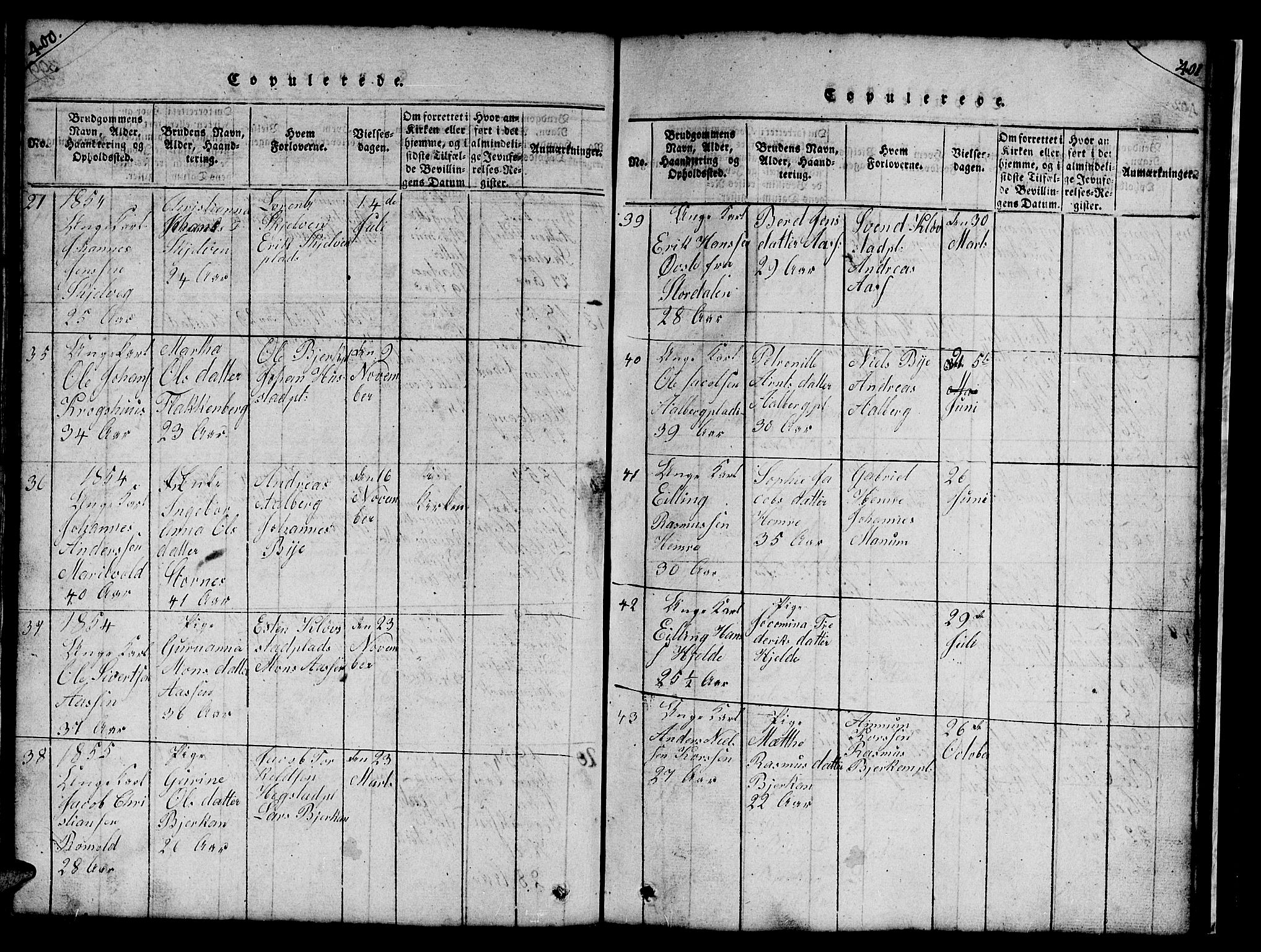 Ministerialprotokoller, klokkerbøker og fødselsregistre - Nord-Trøndelag, SAT/A-1458/732/L0317: Parish register (copy) no. 732C01, 1816-1881, p. 400-401