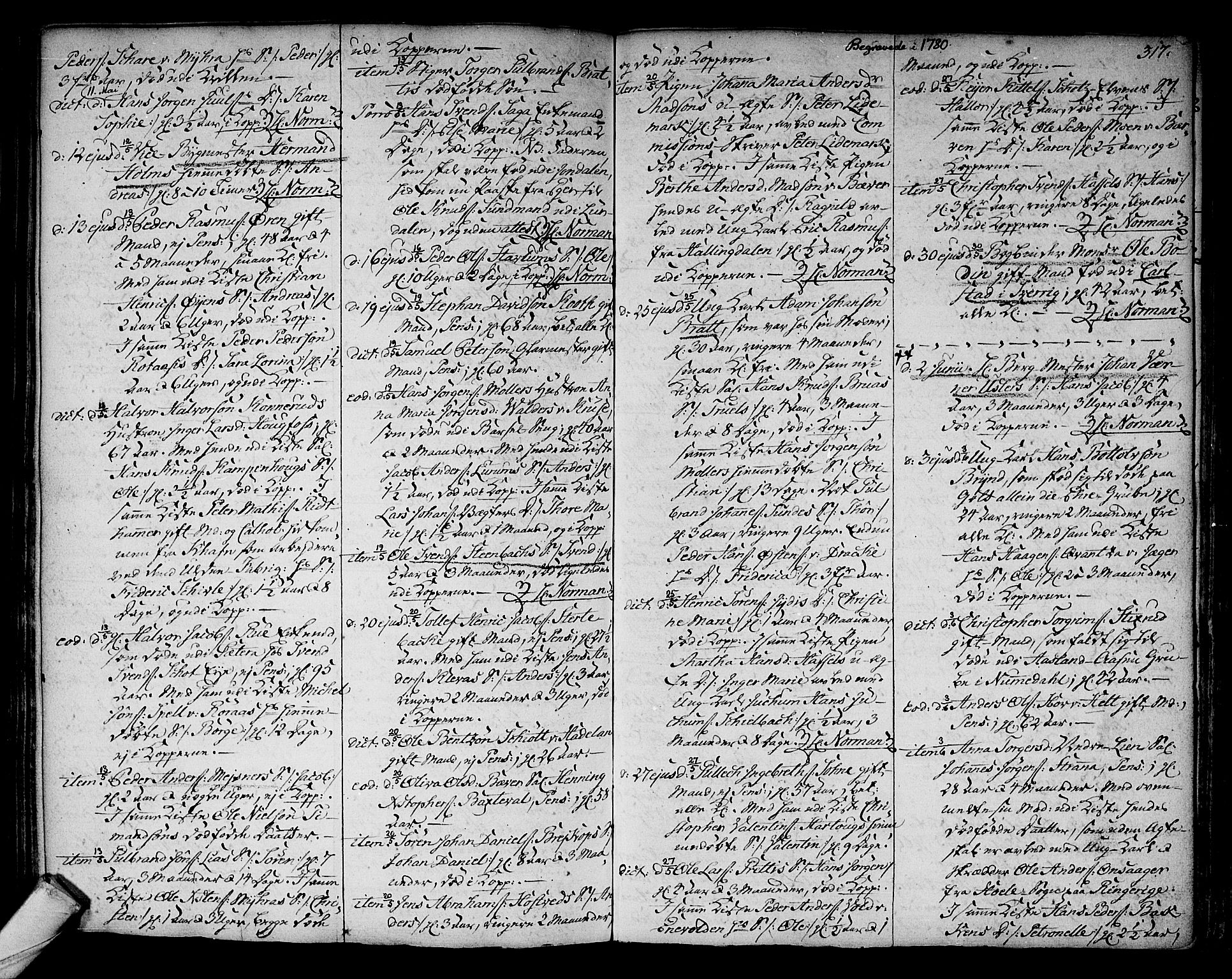 Kongsberg kirkebøker, SAKO/A-22/F/Fa/L0005: Parish register (official) no. I 5, 1769-1782, p. 317