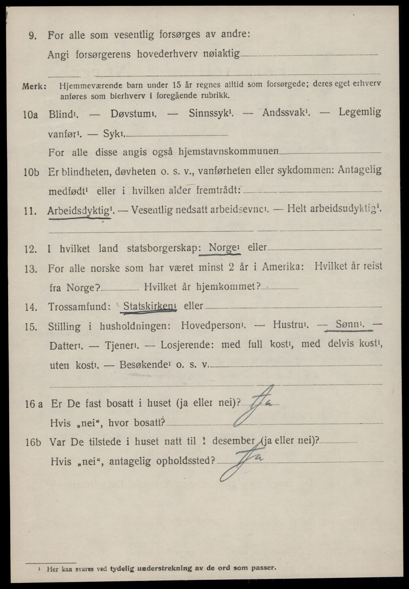 SAT, 1920 census for Aure, 1920, p. 3865