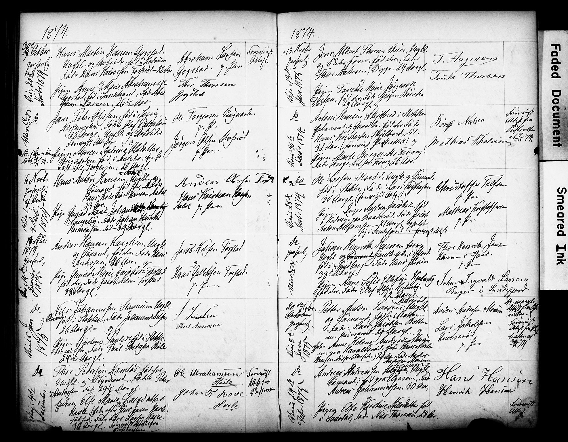 Sandar kirkebøker, AV/SAKO-A-243/H/Ha/L0001: Banns register no. 1, 1859-1880