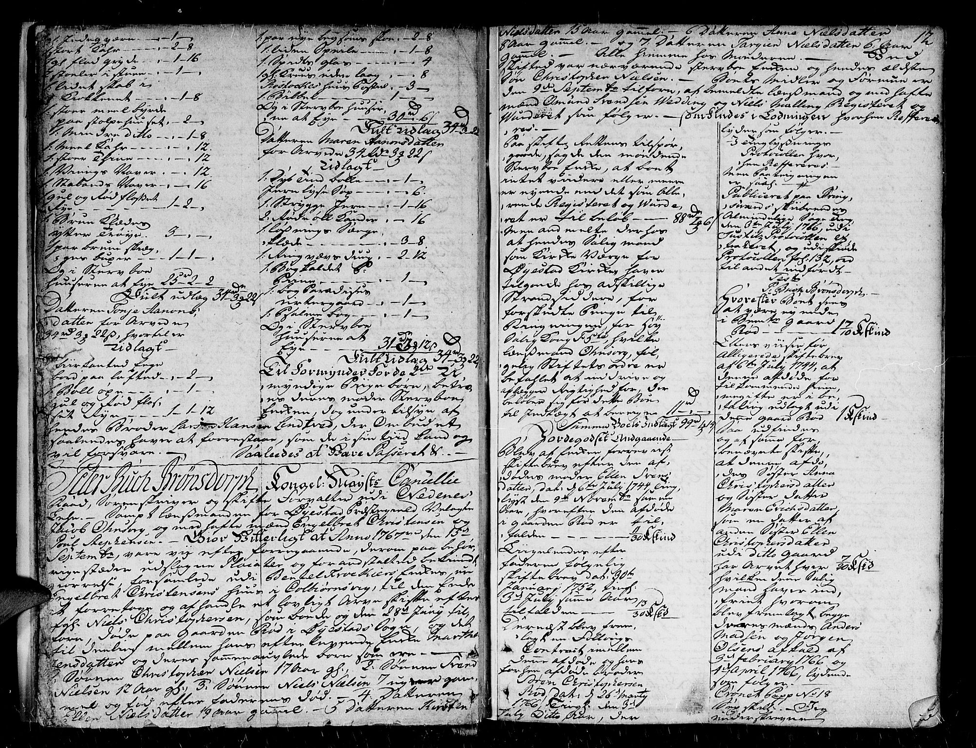 Nedenes sorenskriveri før 1824, AV/SAK-1221-0007/H/Hc/L0033: Skifteprotokoll med register nr 22a, 1767-1772, p. 11b-12a