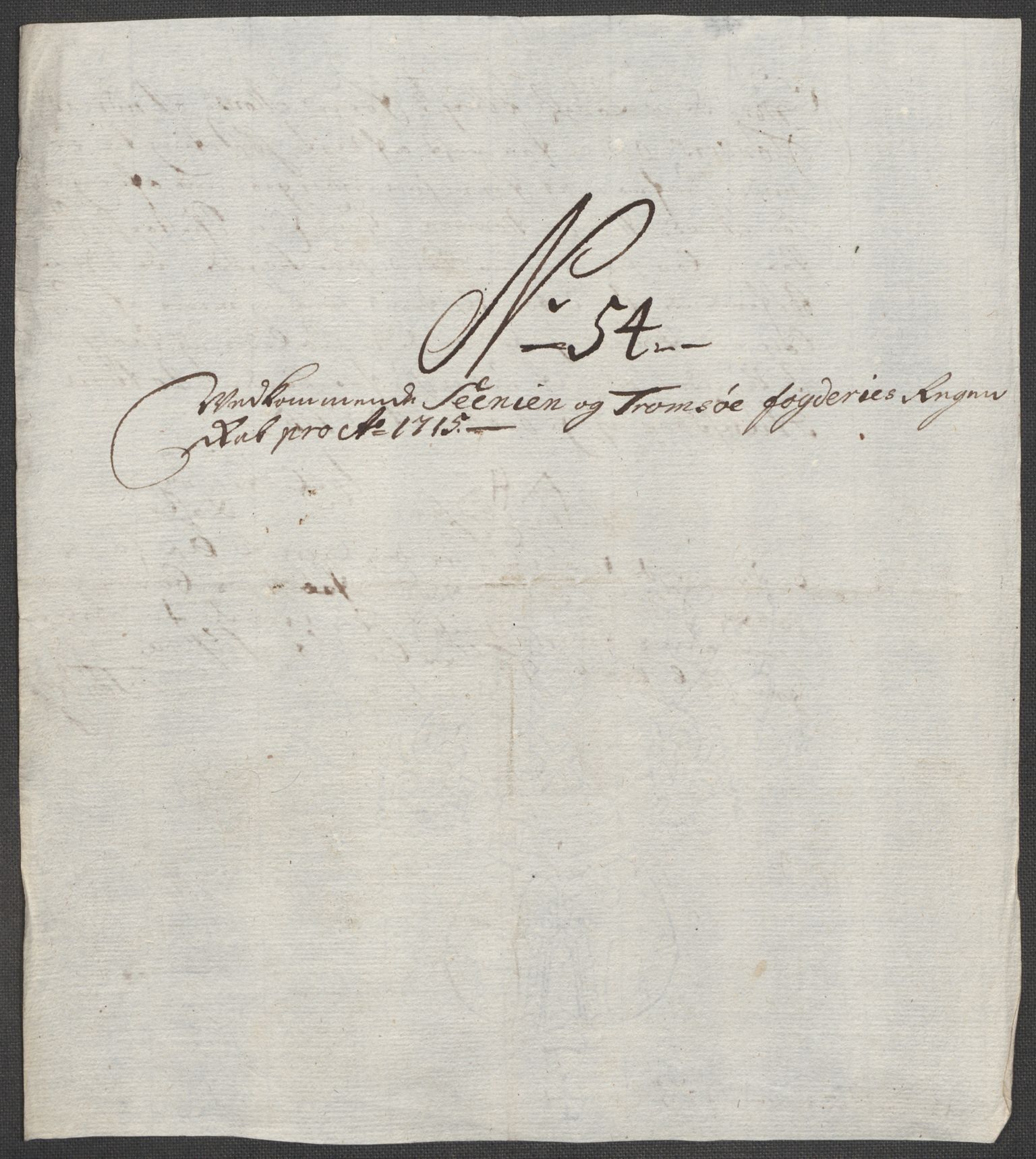 Rentekammeret inntil 1814, Reviderte regnskaper, Fogderegnskap, AV/RA-EA-4092/R68/L4761: Fogderegnskap Senja og Troms, 1715, p. 260