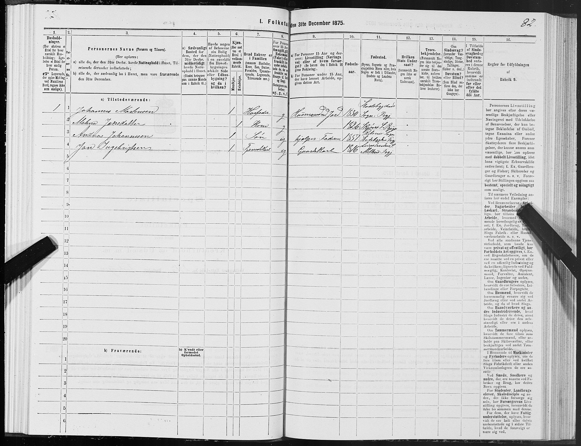 SAT, 1875 census for 1627P Bjugn, 1875, p. 4082