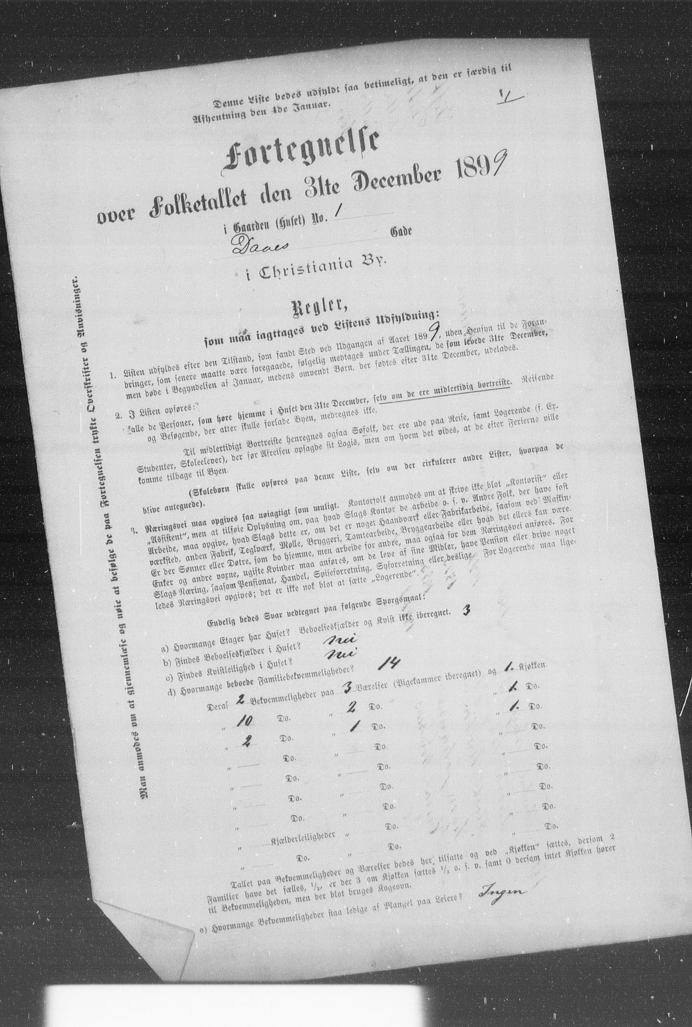 OBA, Municipal Census 1899 for Kristiania, 1899, p. 2351