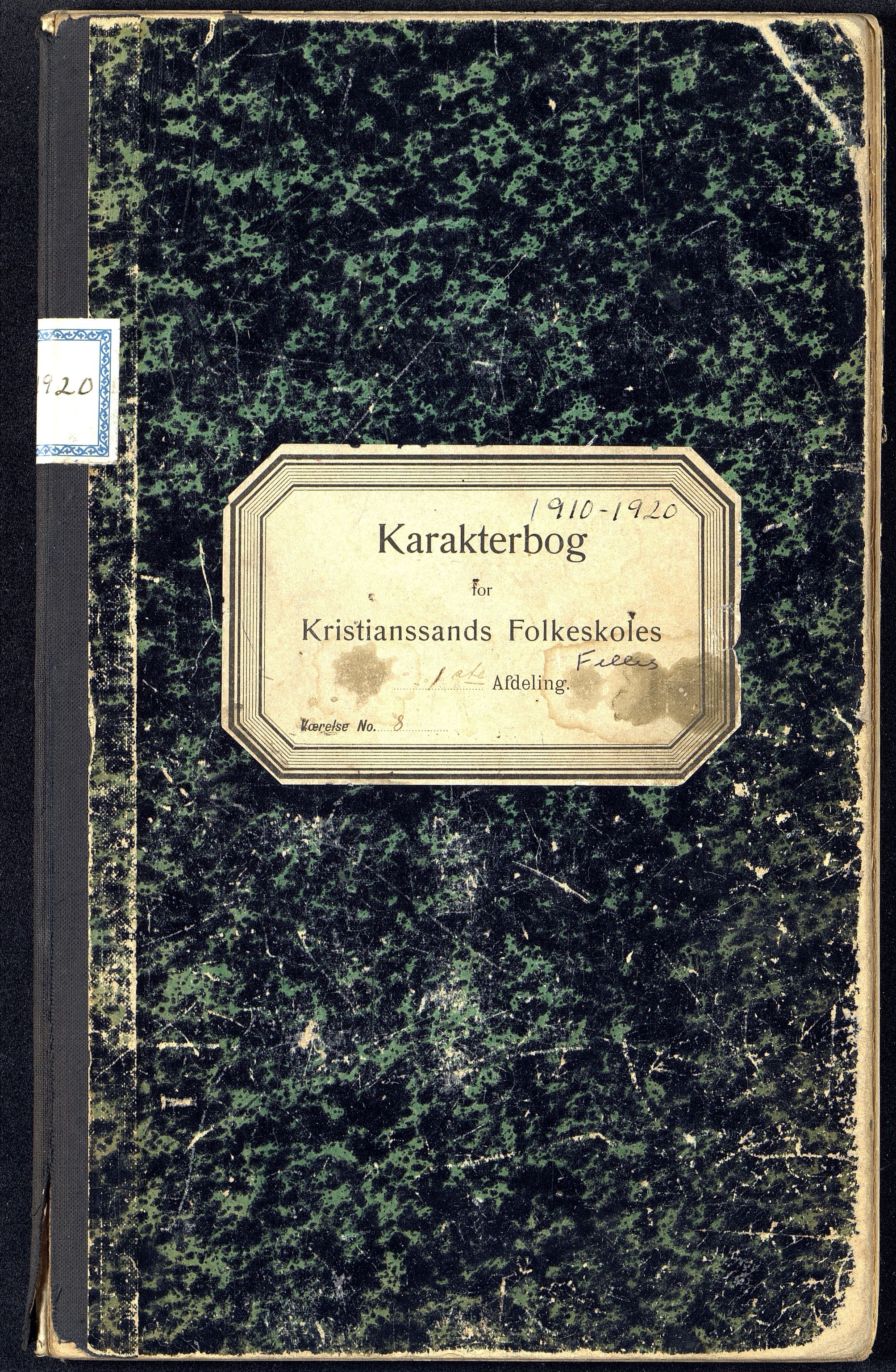 Kristiansand By - Øvingsskolen, ARKSOR/1001KG561/G/Gb/L0003/0003: Karakterprotokoller / Karakterprotokoll, 1910-1920