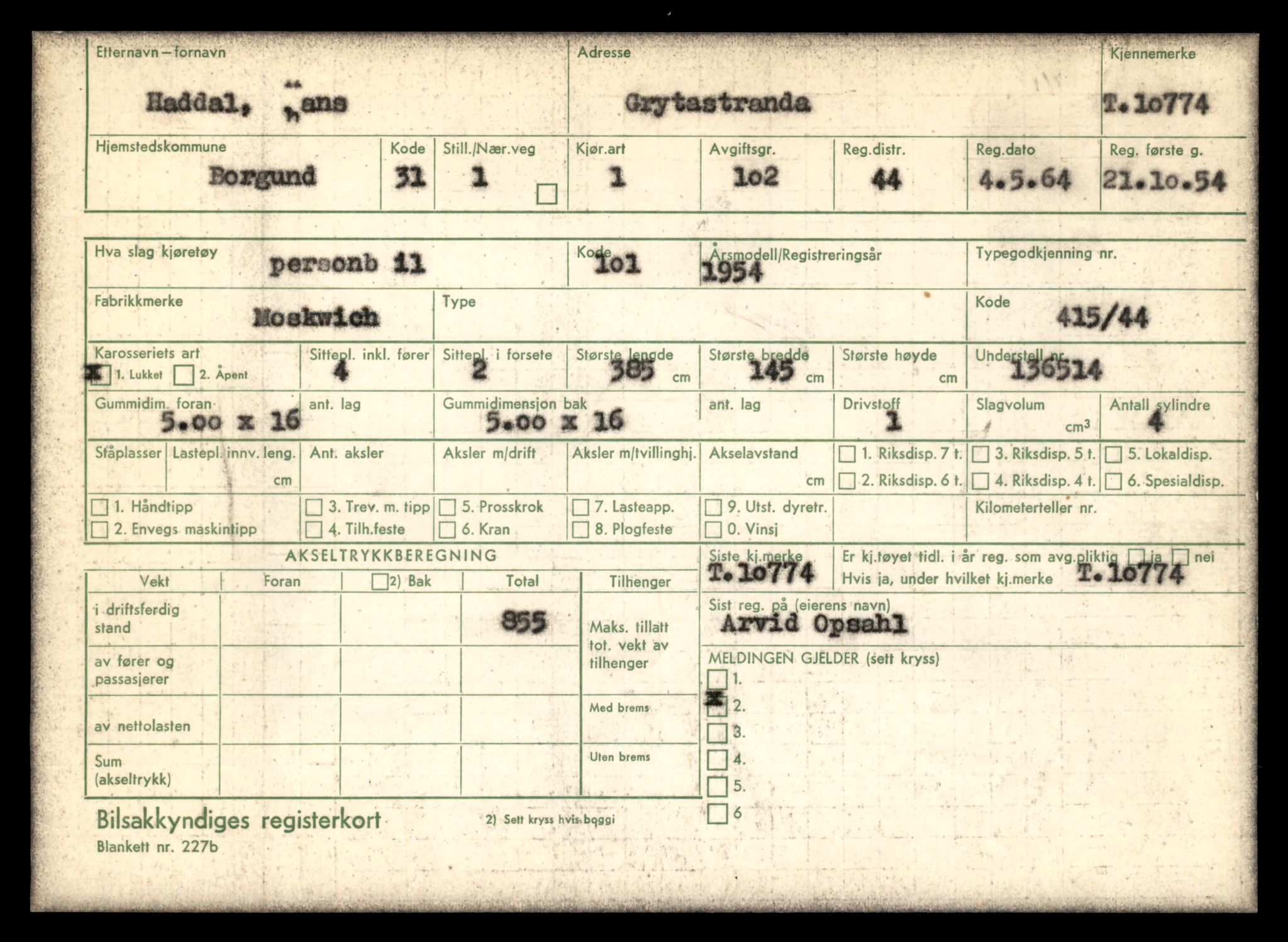 Møre og Romsdal vegkontor - Ålesund trafikkstasjon, AV/SAT-A-4099/F/Fe/L0023: Registreringskort for kjøretøy T 10695 - T 10809, 1927-1998, p. 2177