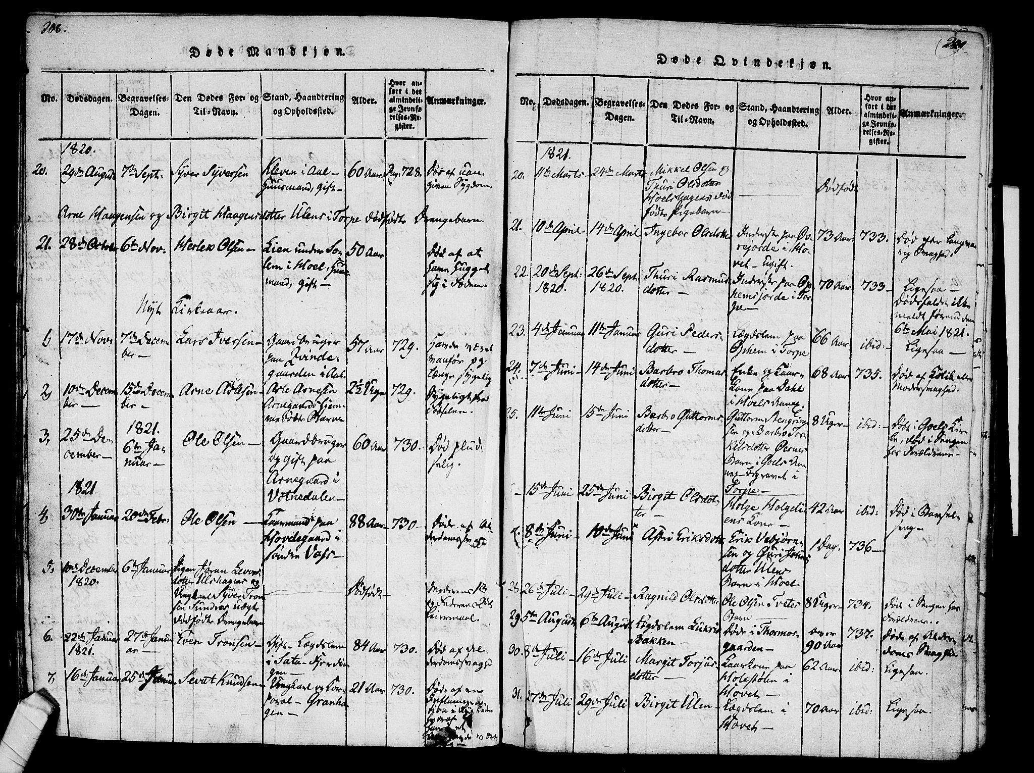 Ål kirkebøker, AV/SAKO-A-249/F/Fa/L0004: Parish register (official) no. I 4, 1815-1825, p. 208-209