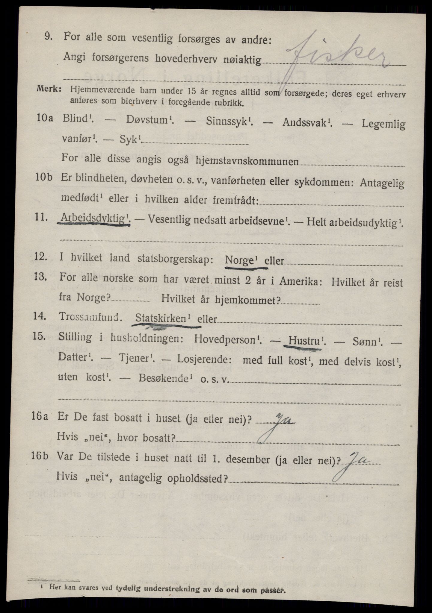 SAT, 1920 census for Bremsnes, 1920, p. 7836