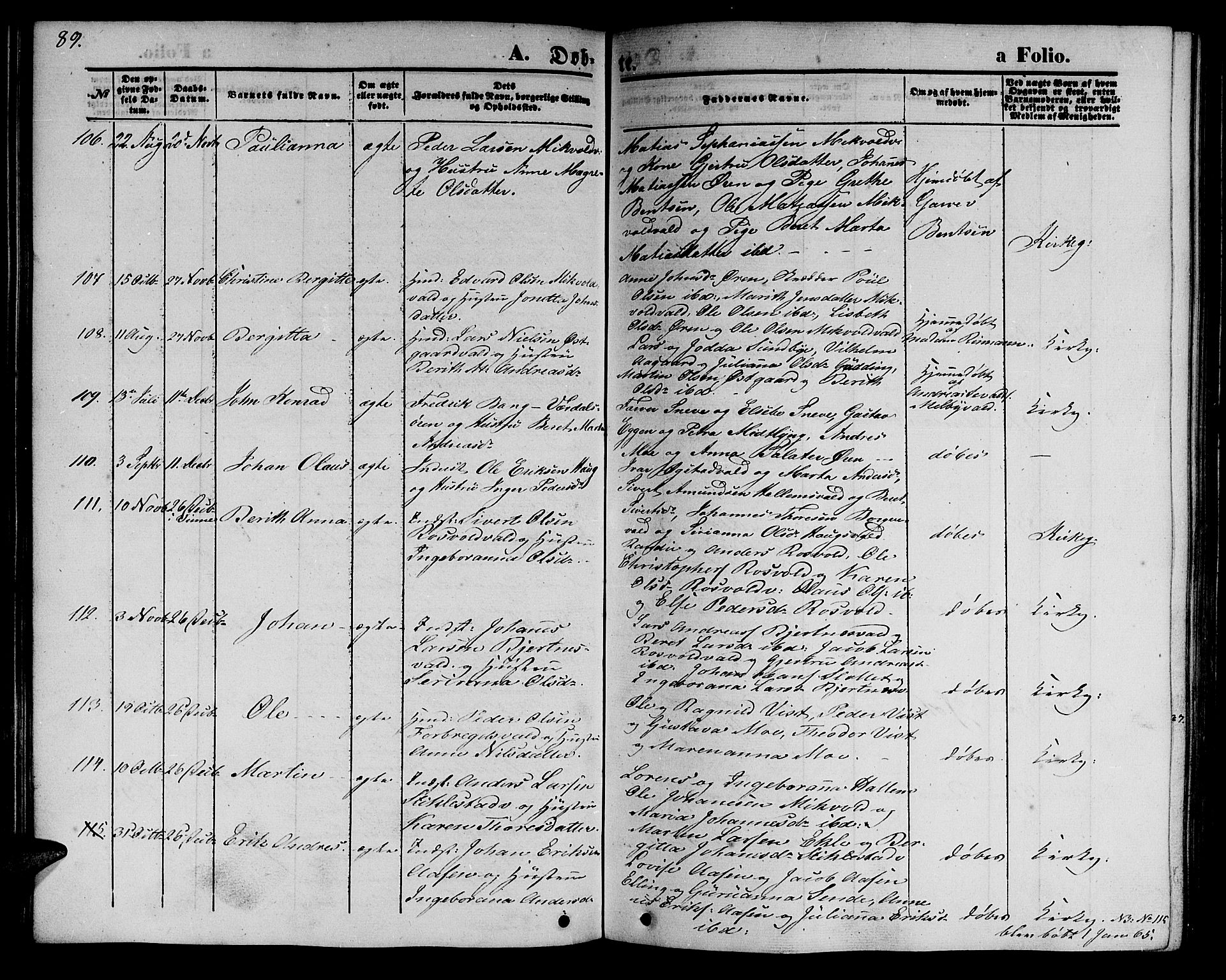 Ministerialprotokoller, klokkerbøker og fødselsregistre - Nord-Trøndelag, SAT/A-1458/723/L0254: Parish register (copy) no. 723C02, 1858-1868, p. 89