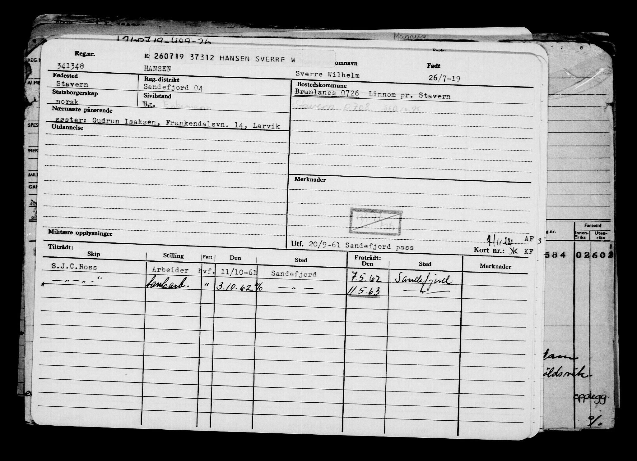 Direktoratet for sjømenn, AV/RA-S-3545/G/Gb/L0170: Hovedkort, 1919, p. 450