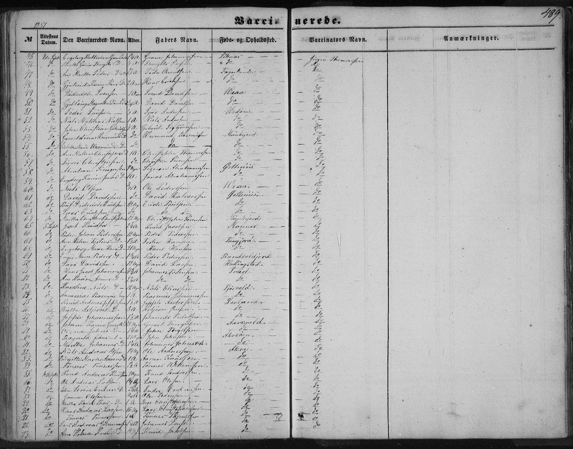 Skudenes sokneprestkontor, AV/SAST-A -101849/H/Ha/Haa/L0005: Parish register (official) no. A 3.2, 1847-1863, p. 489