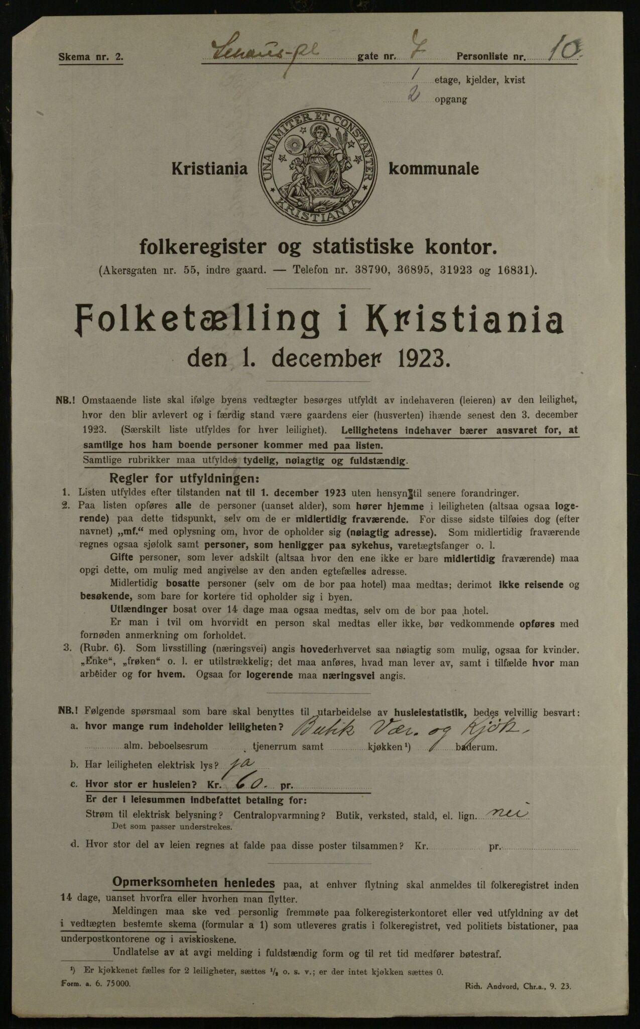 OBA, Municipal Census 1923 for Kristiania, 1923, p. 100312