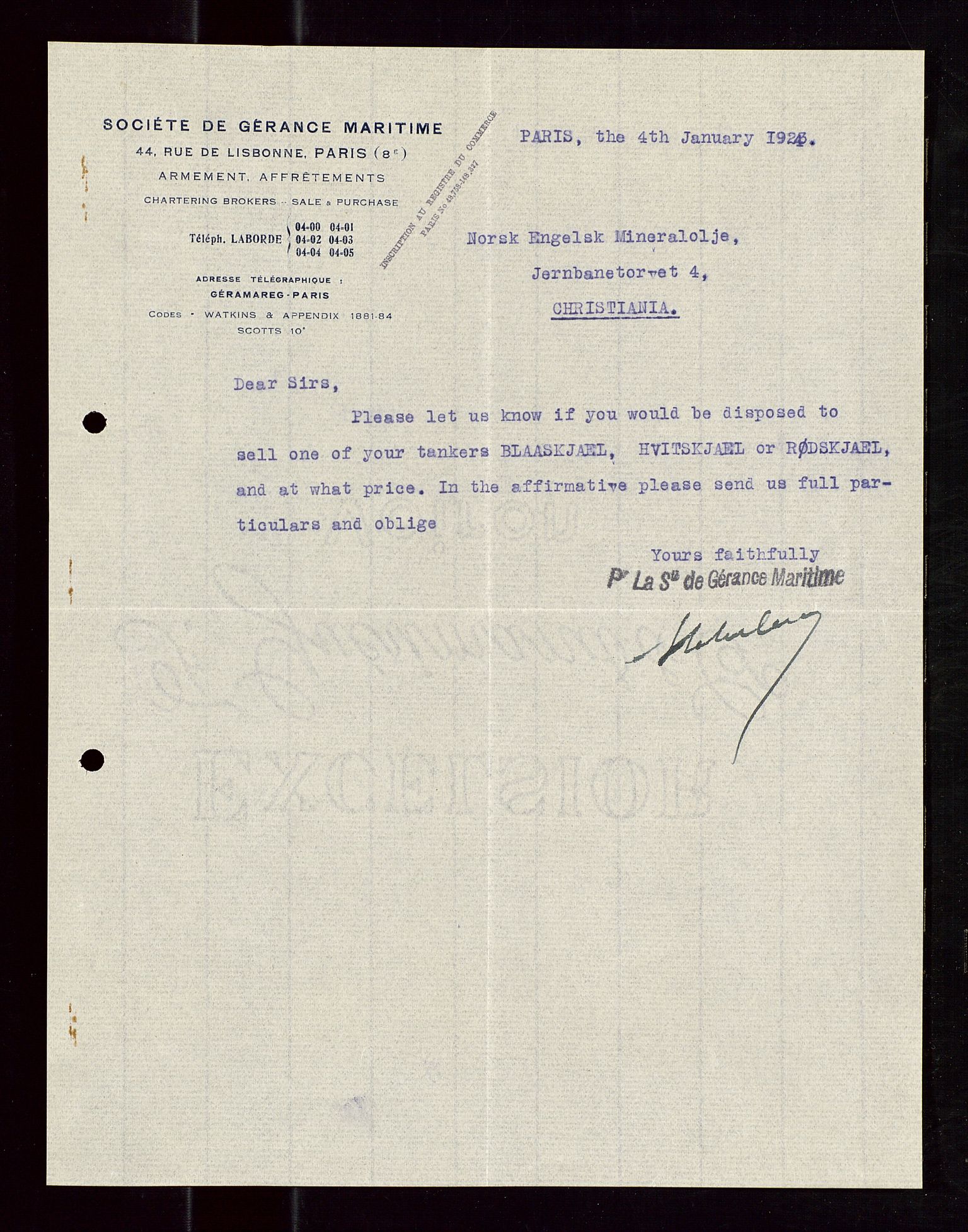 Pa 1521 - A/S Norske Shell, AV/SAST-A-101915/E/Ea/Eaa/L0013: Sjefskorrespondanse, 1924, p. 174