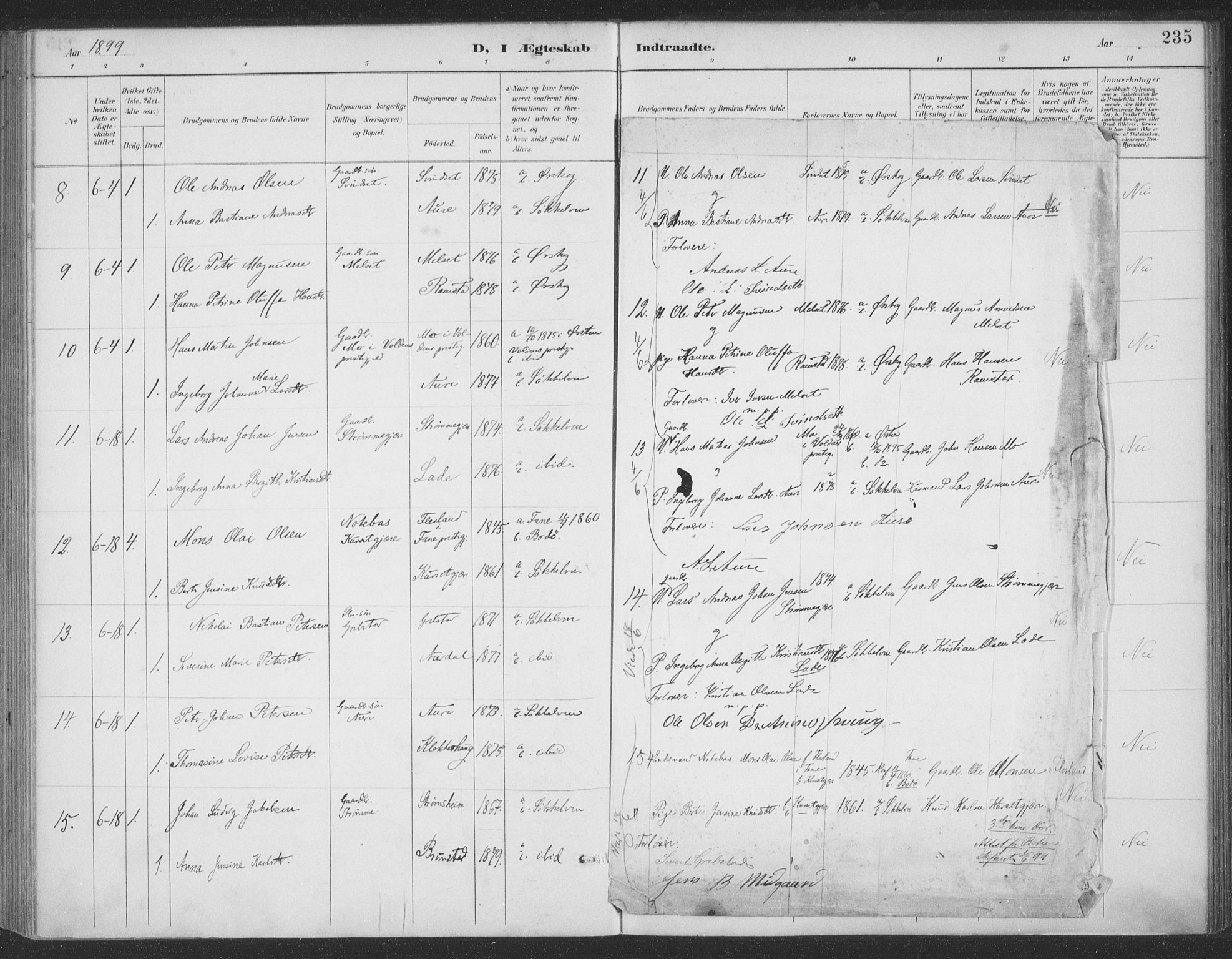 Ministerialprotokoller, klokkerbøker og fødselsregistre - Møre og Romsdal, AV/SAT-A-1454/523/L0335: Parish register (official) no. 523A02, 1891-1911, p. 235