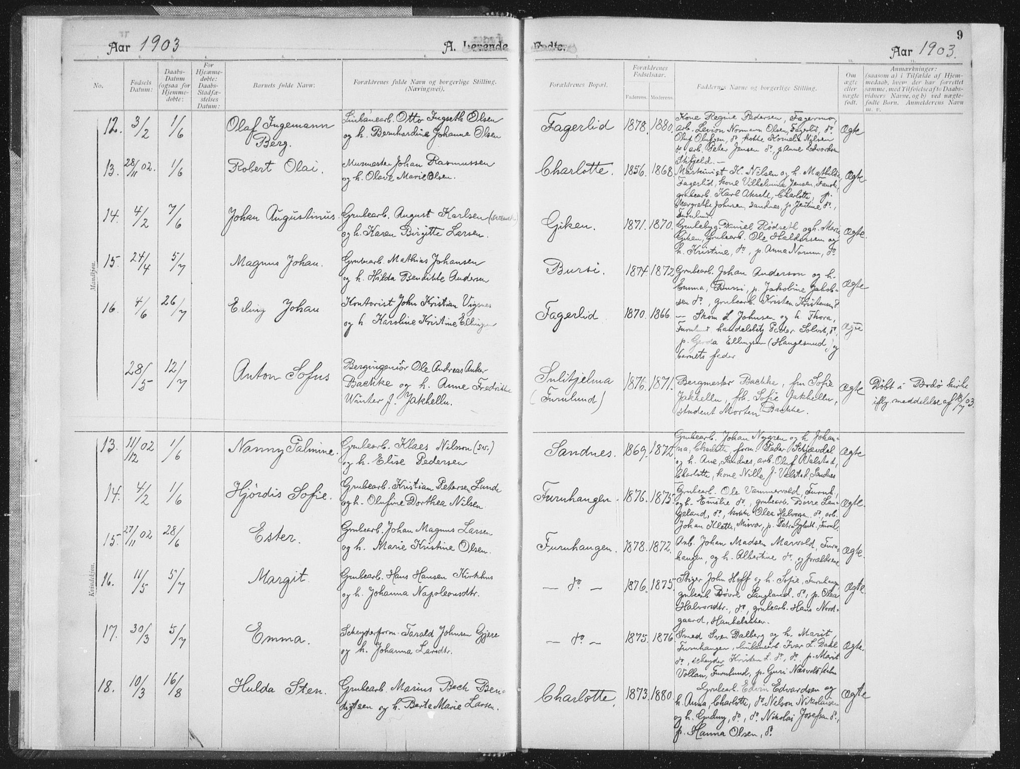 Ministerialprotokoller, klokkerbøker og fødselsregistre - Nordland, SAT/A-1459/850/L0711: Curate's parish register no. 850B01, 1902-1915, p. 9