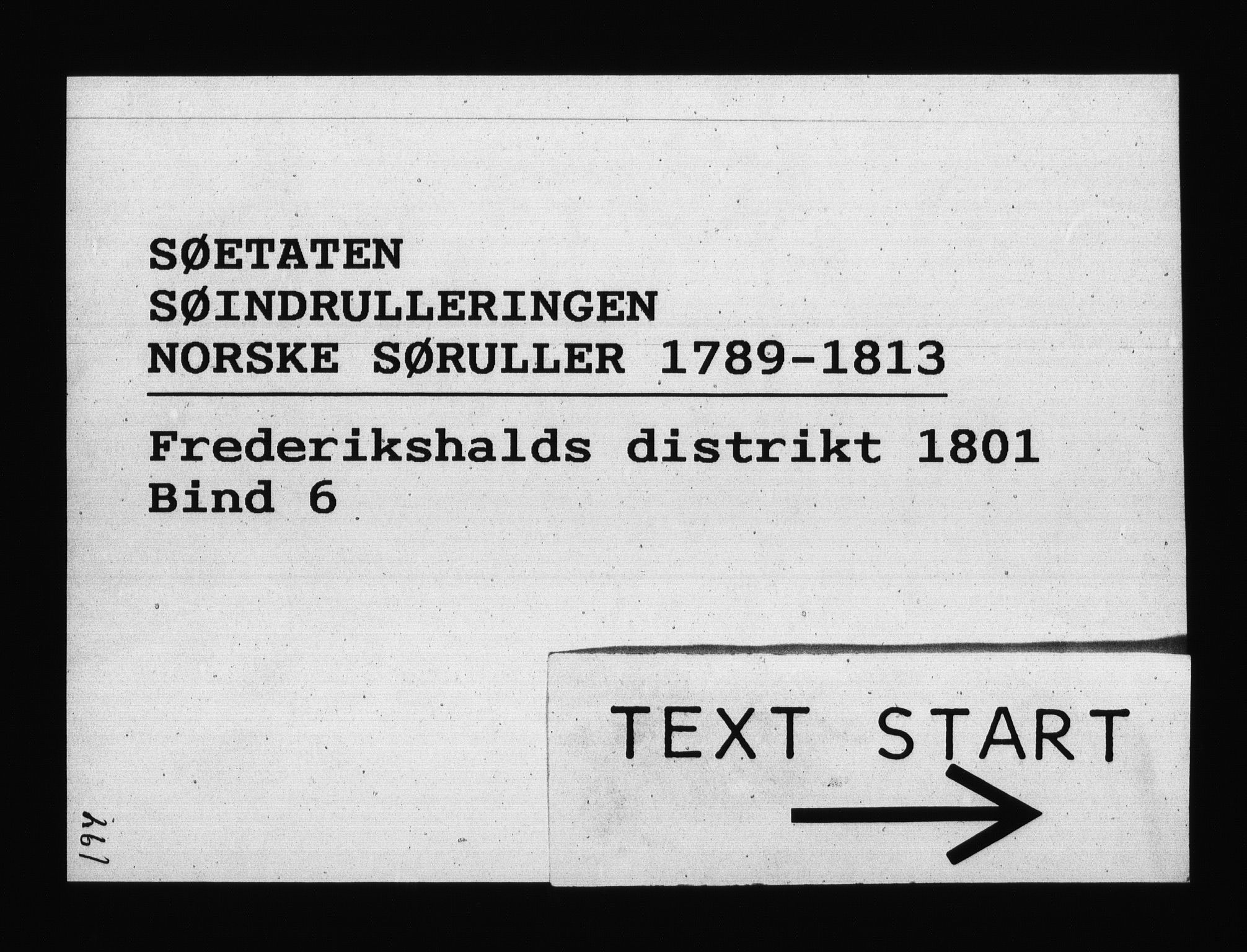 Sjøetaten, RA/EA-3110/F/L0195: Fredrikshalds distrikt, bind 6, 1801
