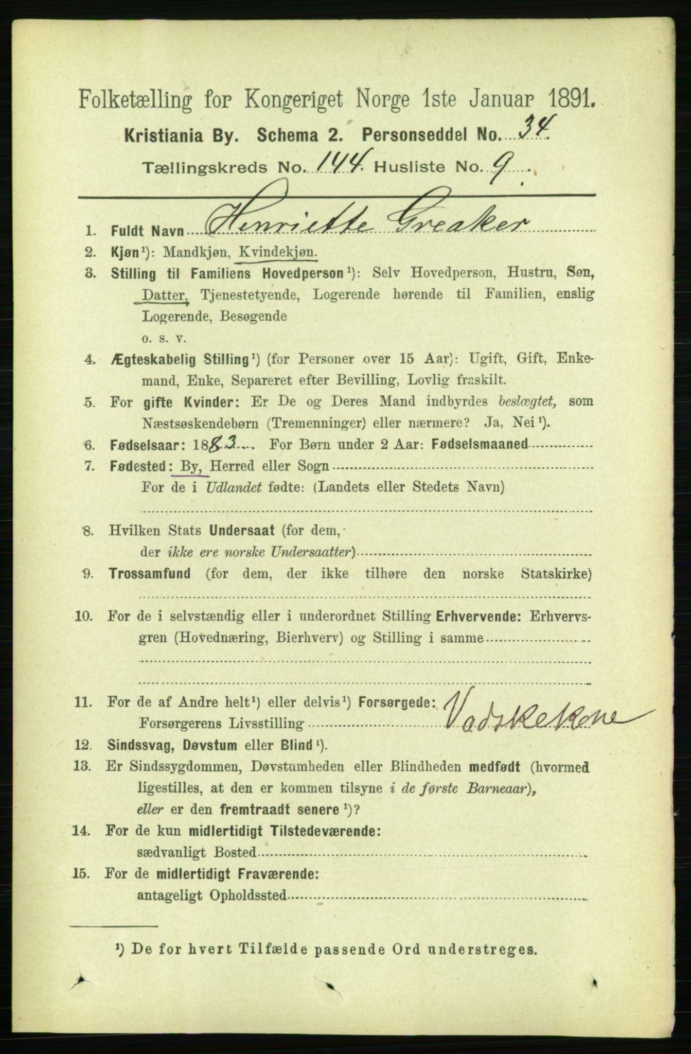 RA, 1891 census for 0301 Kristiania, 1891, p. 79131