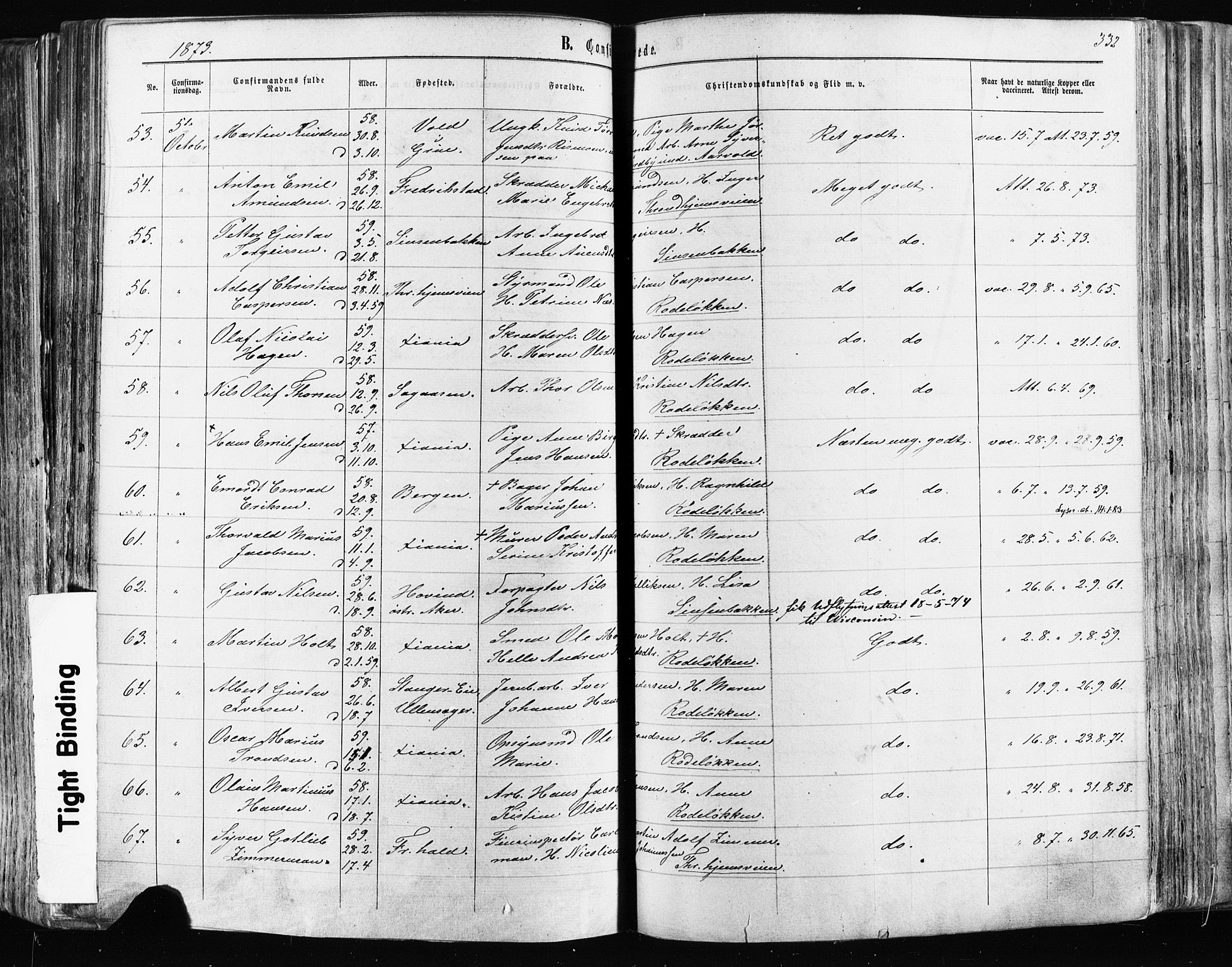 Østre Aker prestekontor Kirkebøker, SAO/A-10840/F/Fa/L0003: Parish register (official) no. I 3, 1869-1875, p. 332