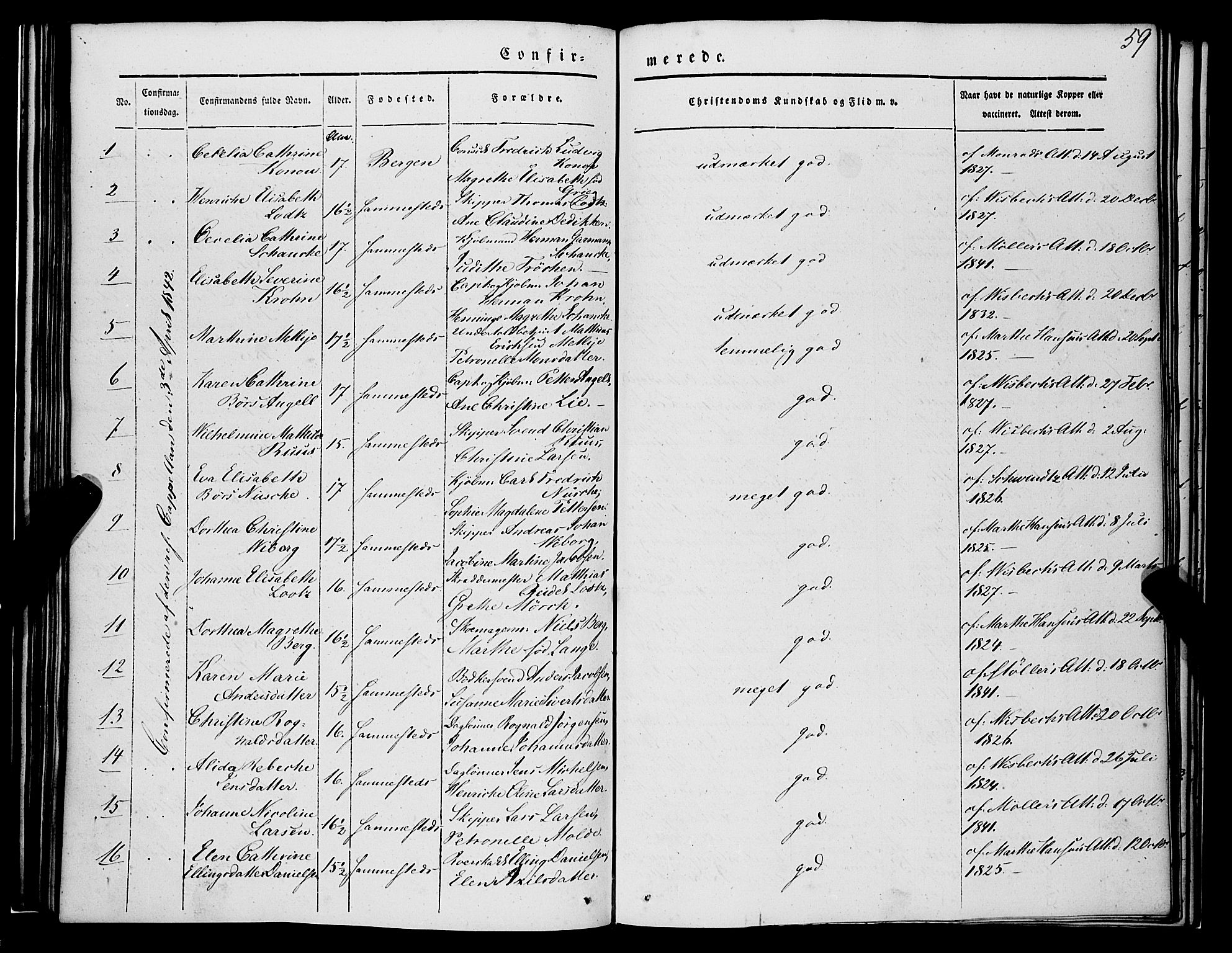 Nykirken Sokneprestembete, SAB/A-77101/H/Haa/L0022: Parish register (official) no. C 1, 1840-1851, p. 59