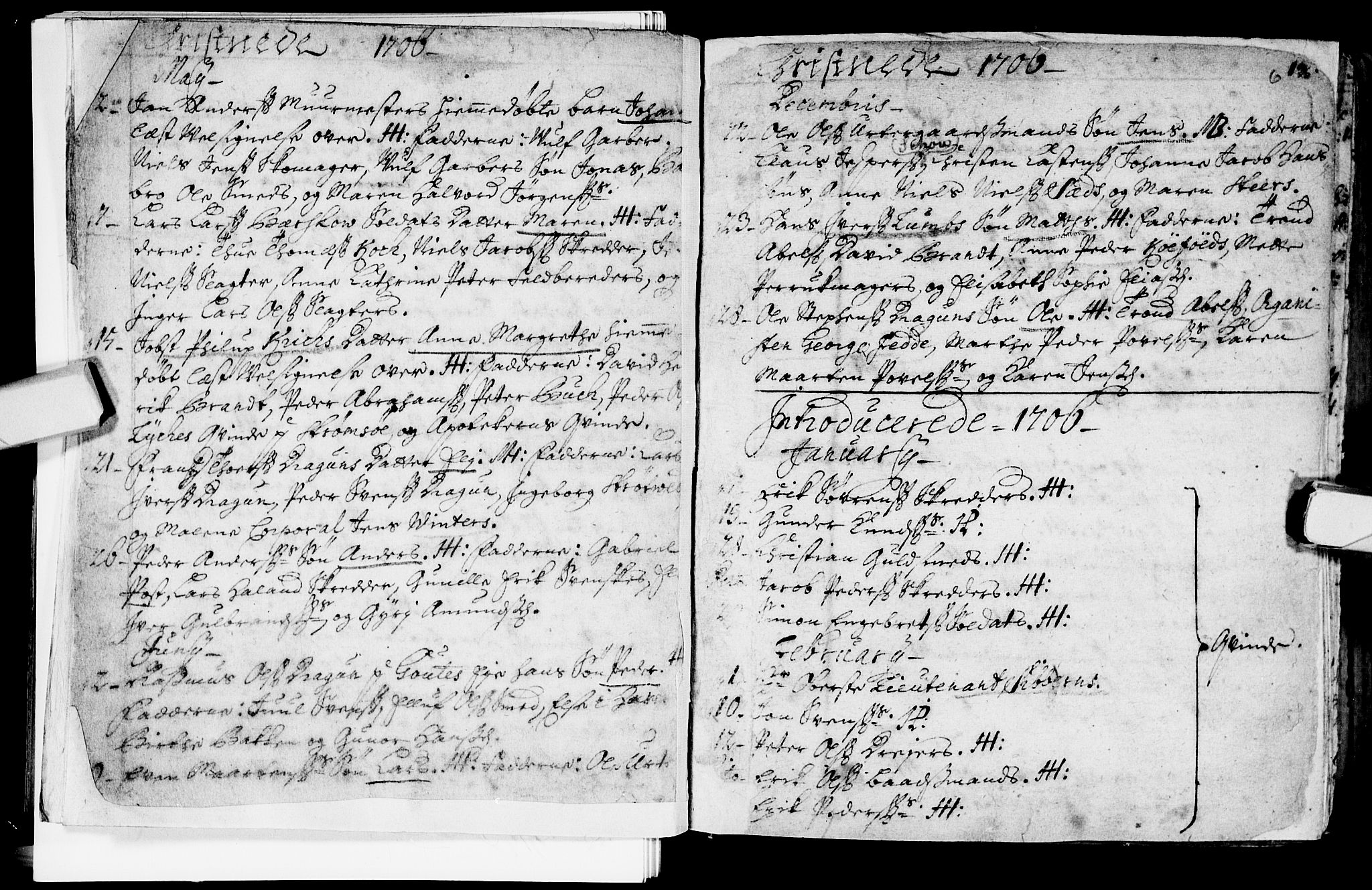Bragernes kirkebøker, SAKO/A-6/F/Fa/L0003: Parish register (official) no. I 3, 1706-1734, p. 12