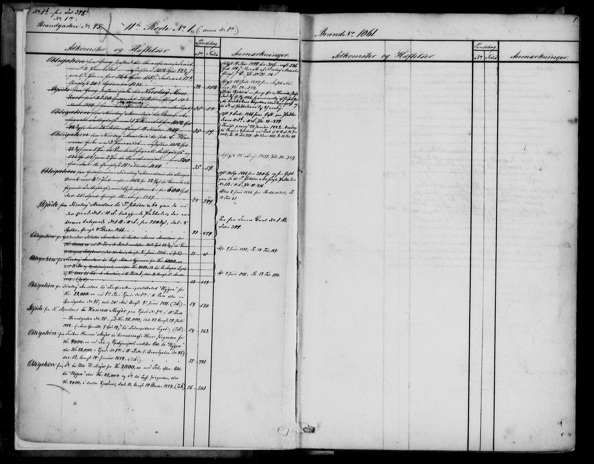 Byfogd og Byskriver i Bergen, SAB/A-3401/03/03AdC/L0006a: Mortgage register no. A.d.C.6a, 1823-1896, p. 1