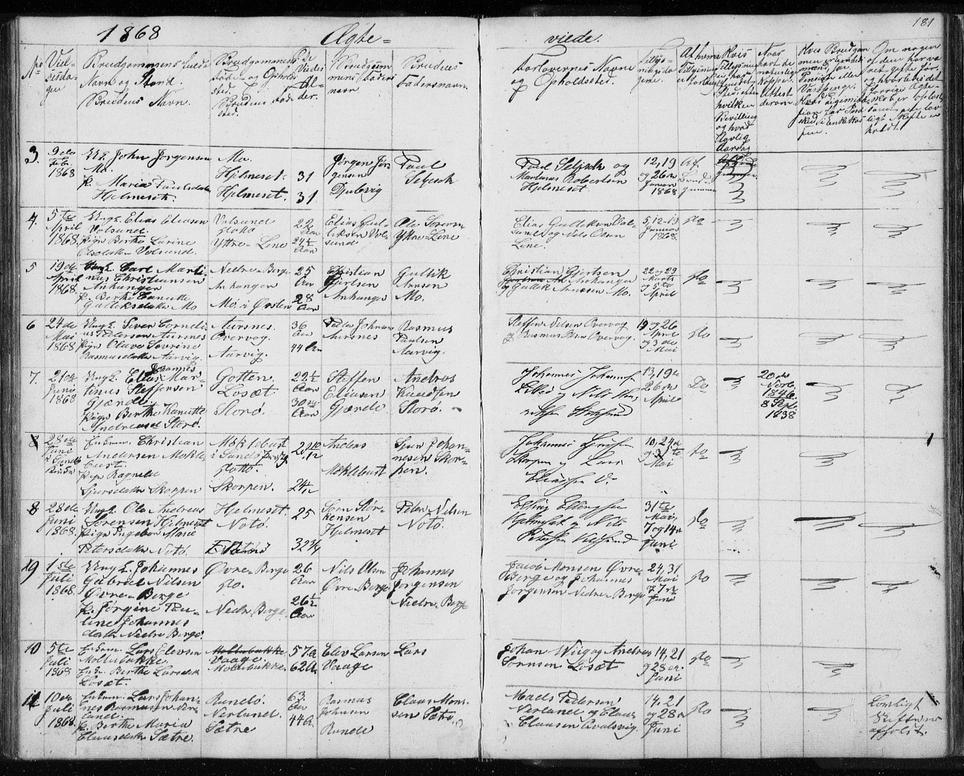 Ministerialprotokoller, klokkerbøker og fødselsregistre - Møre og Romsdal, AV/SAT-A-1454/507/L0079: Parish register (copy) no. 507C02, 1854-1877, p. 181