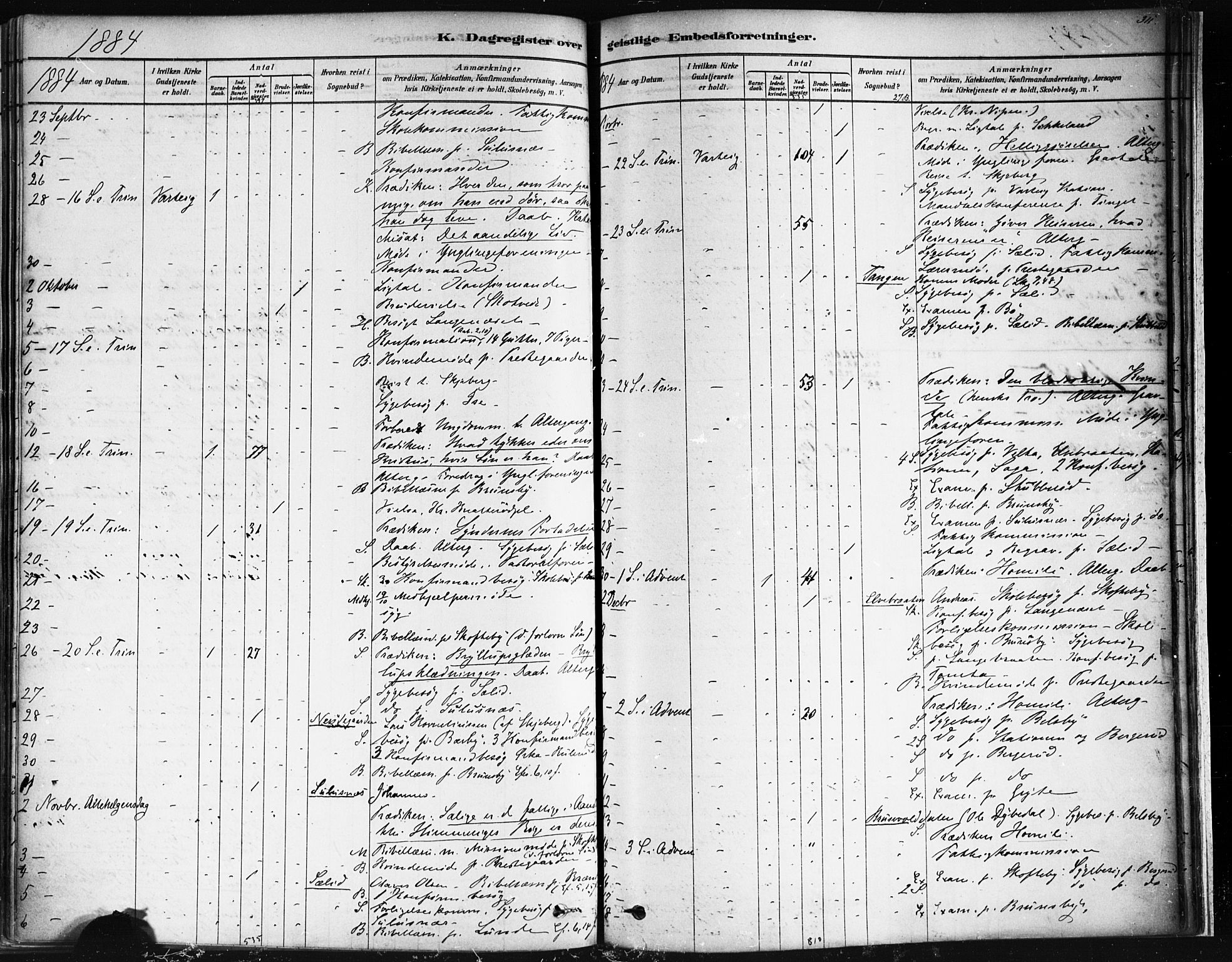 Varteig prestekontor Kirkebøker, SAO/A-10447a/F/Fa/L0002: Parish register (official) no. 2, 1878-1899, p. 311