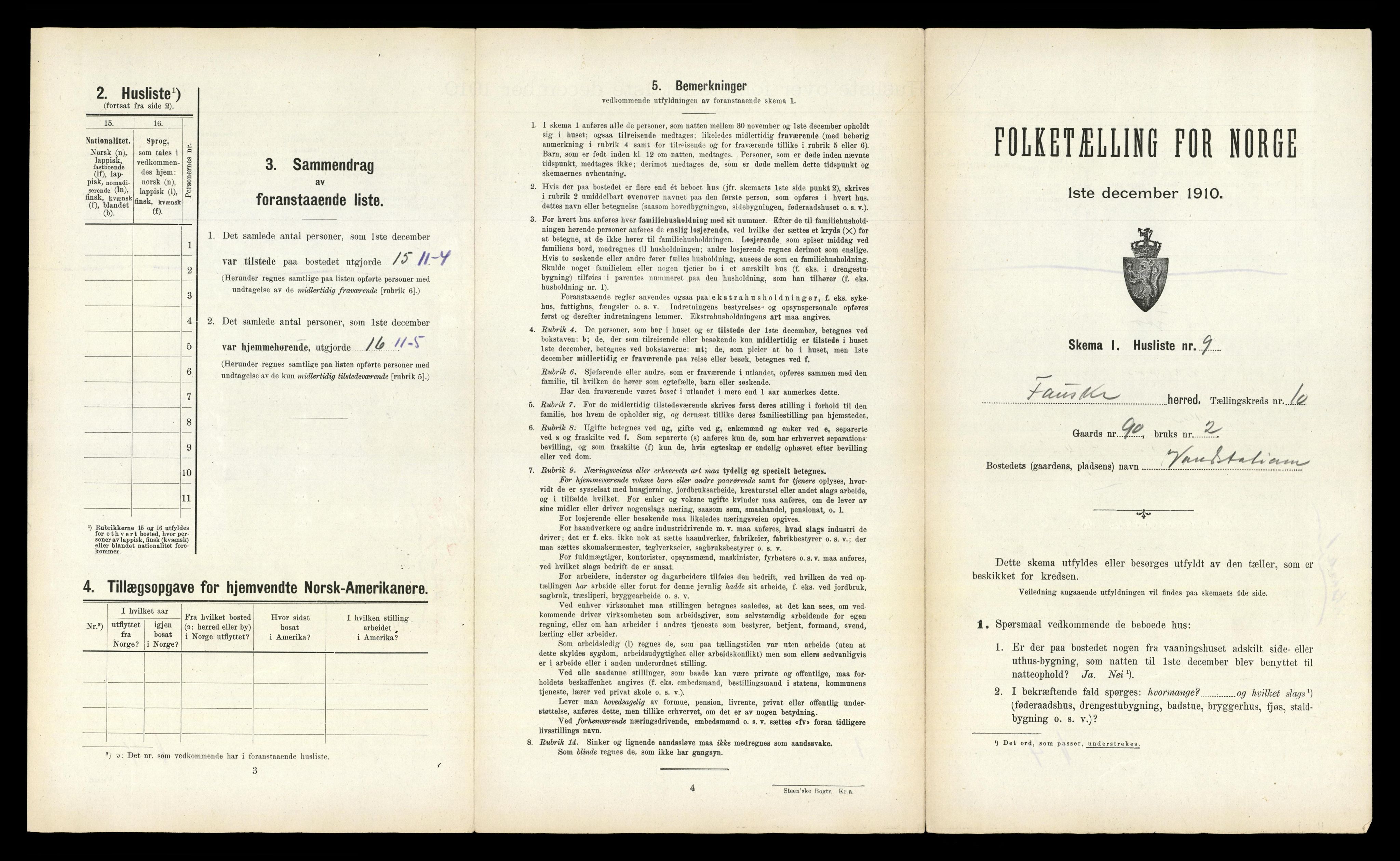 RA, 1910 census for Fauske, 1910, p. 558