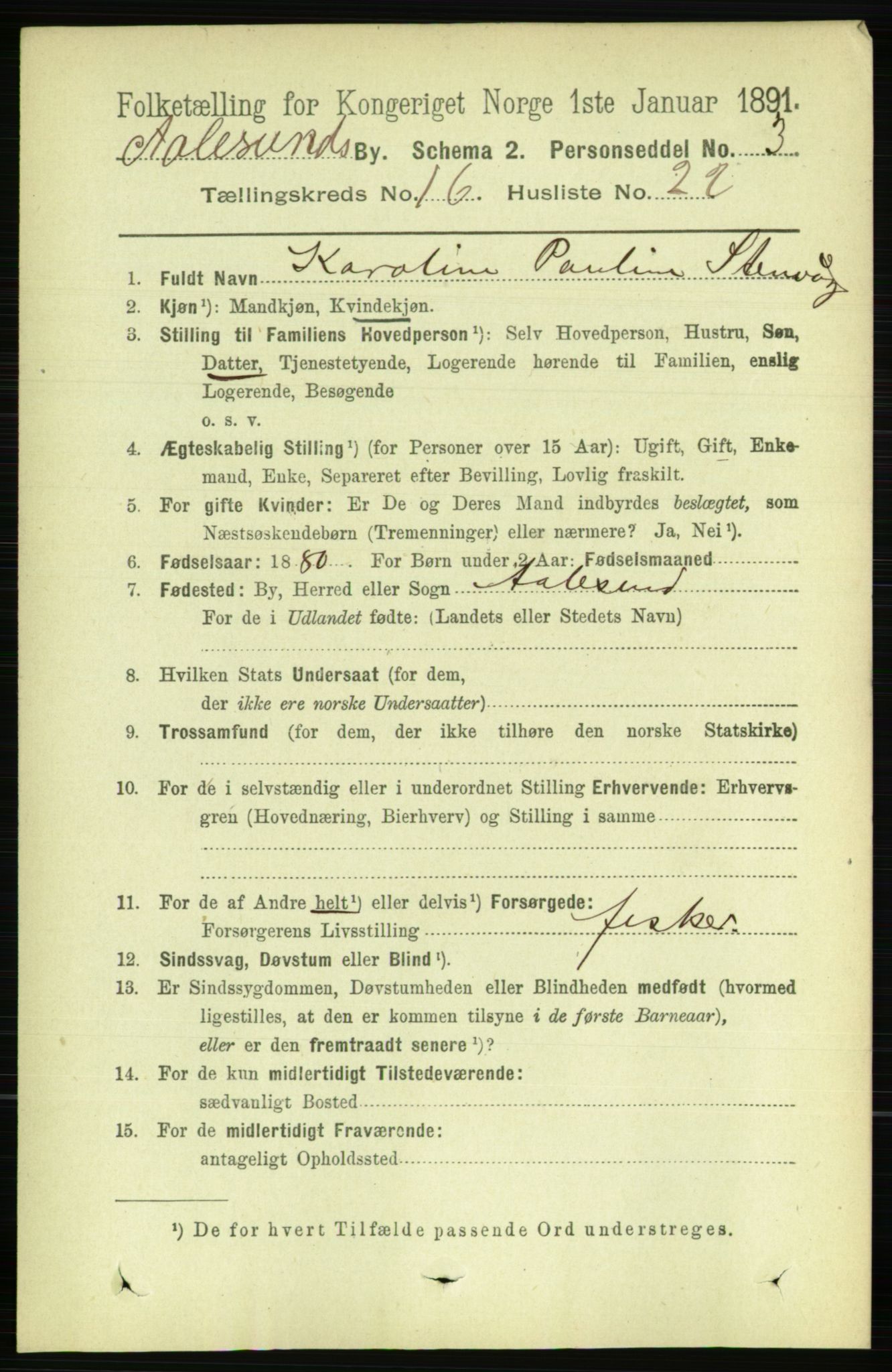 RA, 1891 census for 1501 Ålesund, 1891, p. 9787