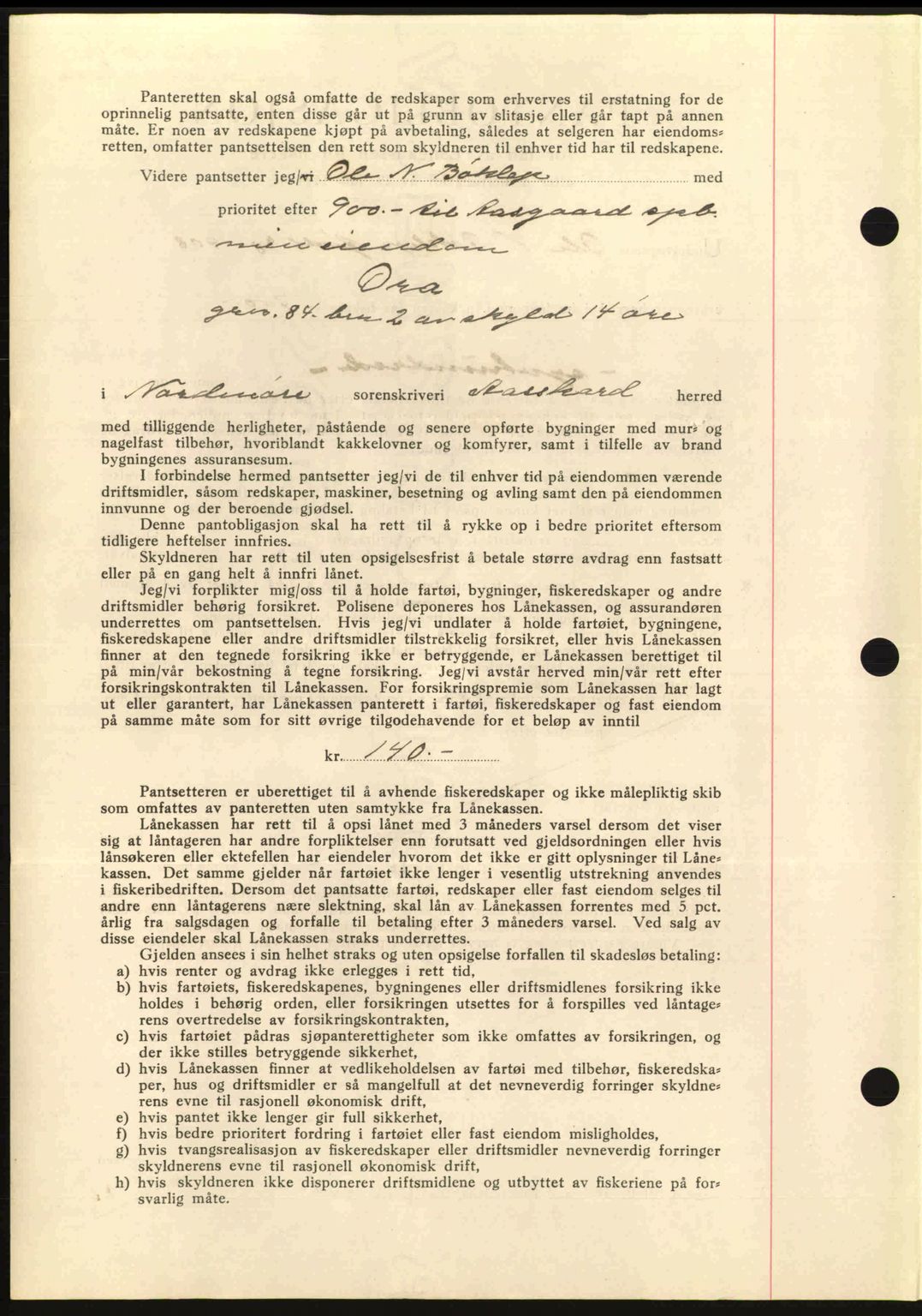 Nordmøre sorenskriveri, AV/SAT-A-4132/1/2/2Ca: Mortgage book no. B87, 1940-1941, Diary no: : 2323/1940