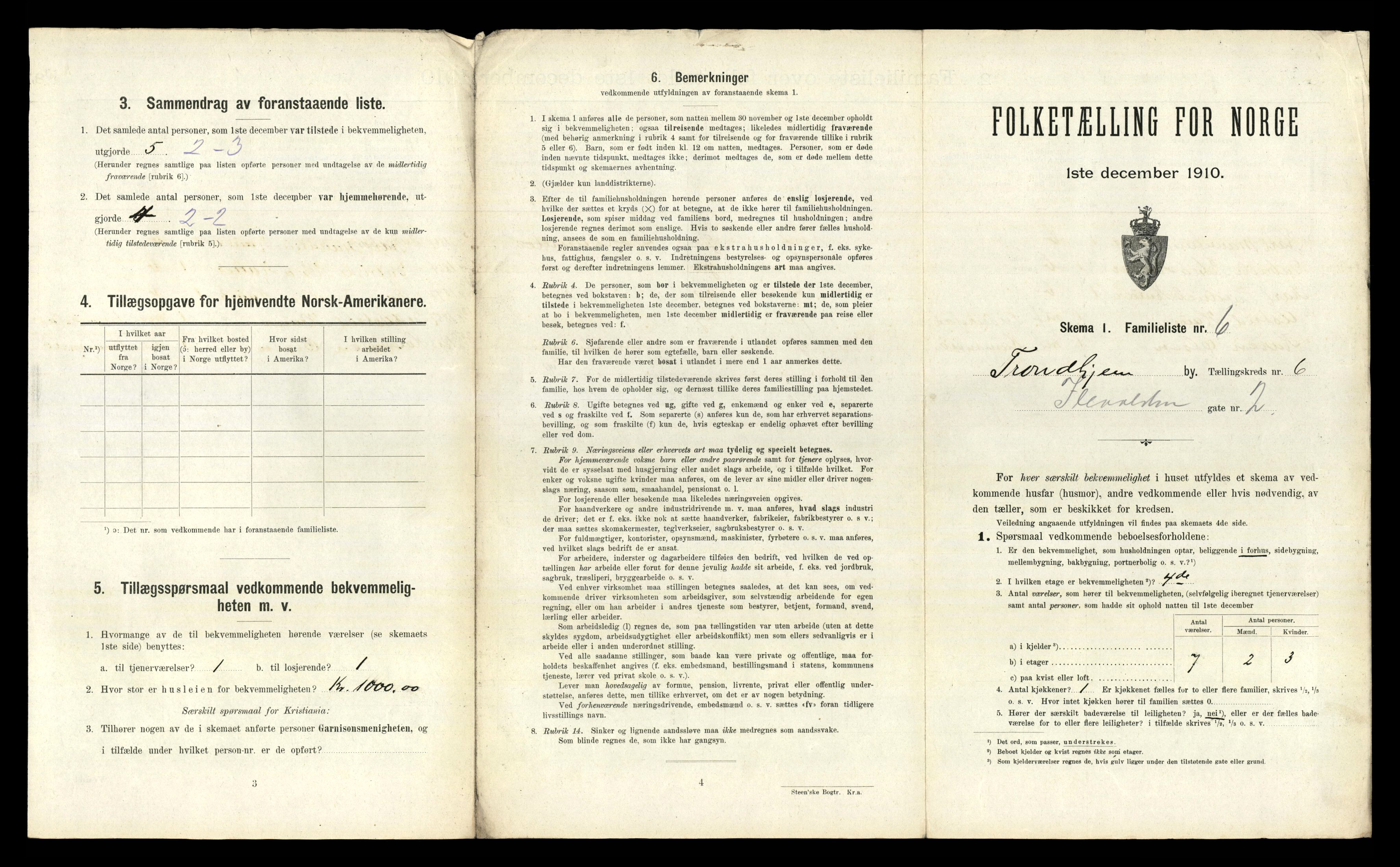 RA, 1910 census for Trondheim, 1910, p. 2463