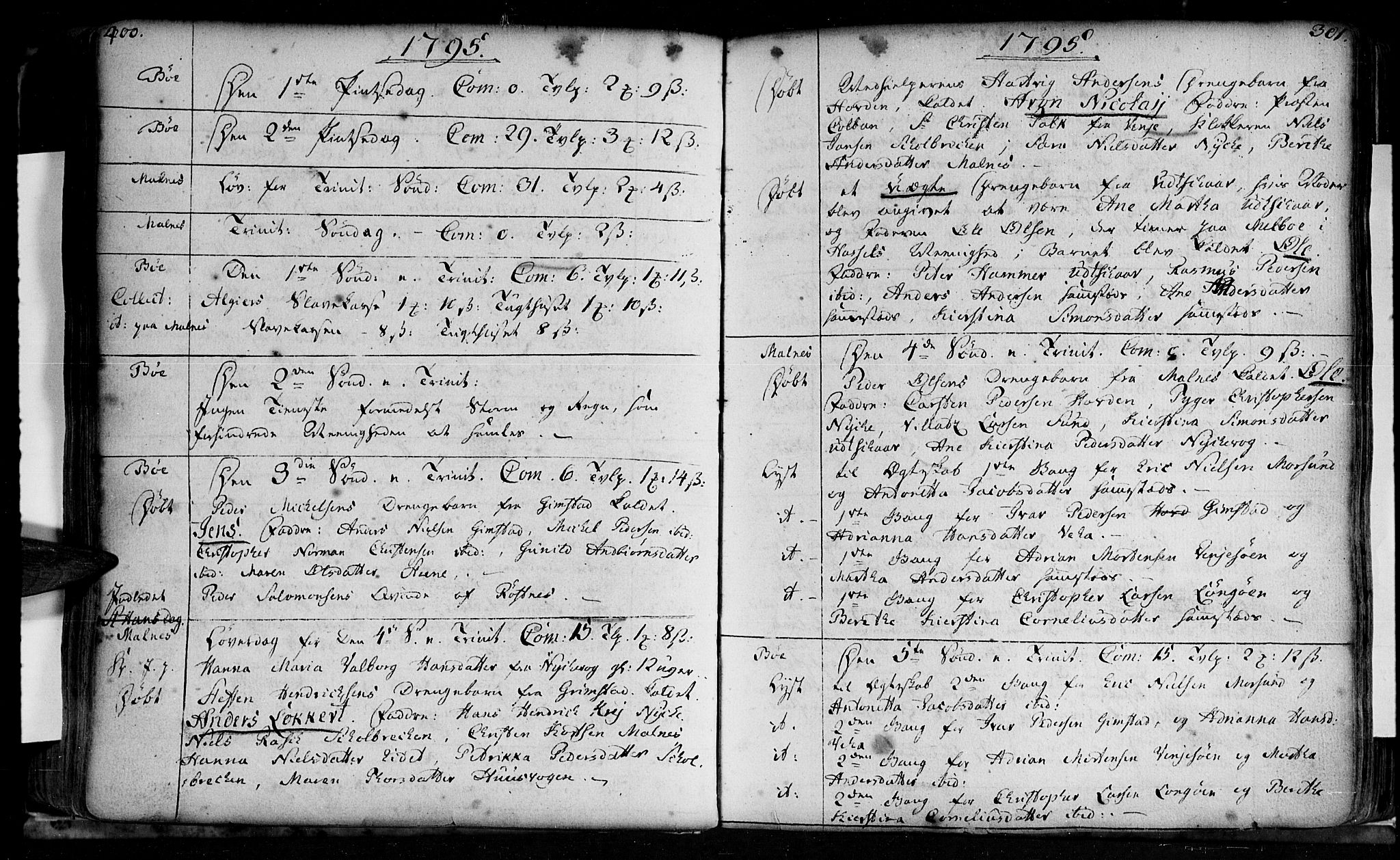 Ministerialprotokoller, klokkerbøker og fødselsregistre - Nordland, AV/SAT-A-1459/891/L1297: Parish register (official) no. 891A02, 1759-1820, p. 400-401