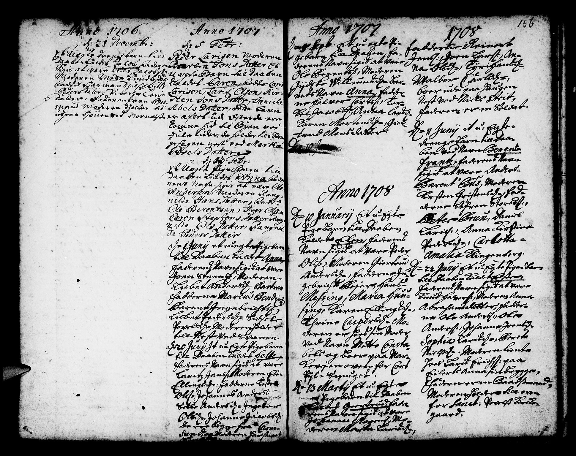 Nykirken Sokneprestembete, SAB/A-77101/H/Haa/L0002: Parish register (official) no. A 2, 1700-1723, p. 156