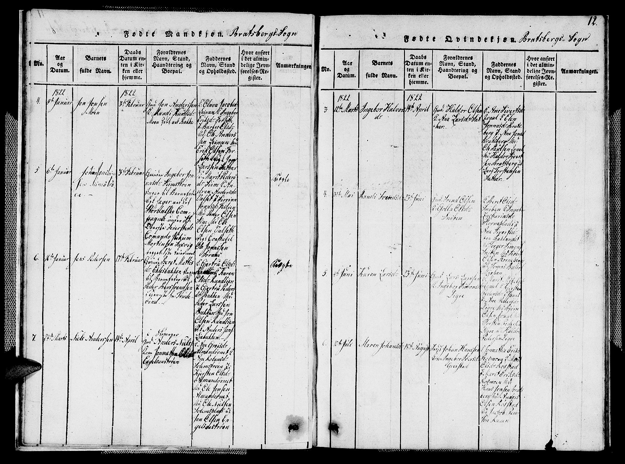 Ministerialprotokoller, klokkerbøker og fødselsregistre - Sør-Trøndelag, SAT/A-1456/608/L0336: Parish register (copy) no. 608C02, 1817-1827, p. 12