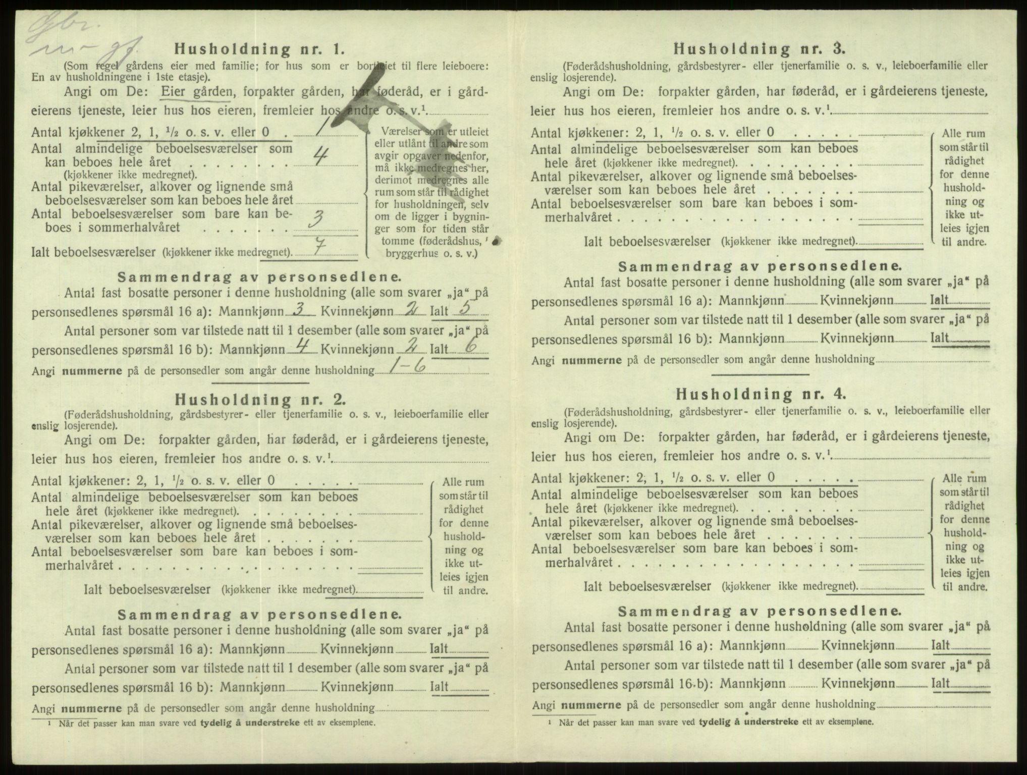 SAB, 1920 census for Gloppen, 1920, p. 564