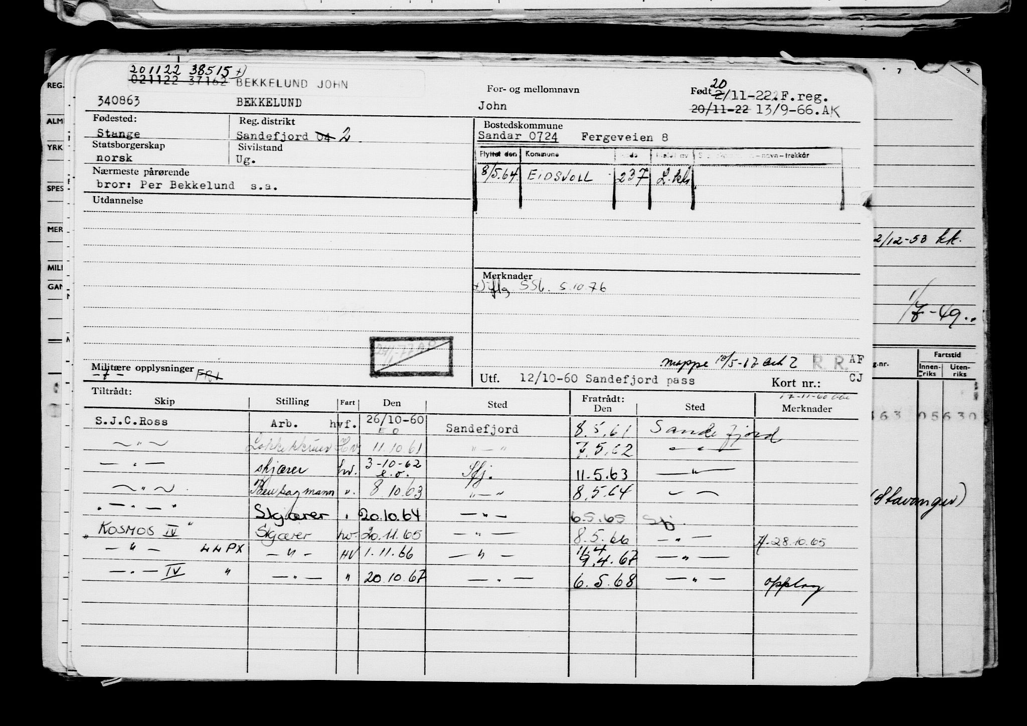 Direktoratet for sjømenn, AV/RA-S-3545/G/Gb/L0212: Hovedkort, 1922, p. 398