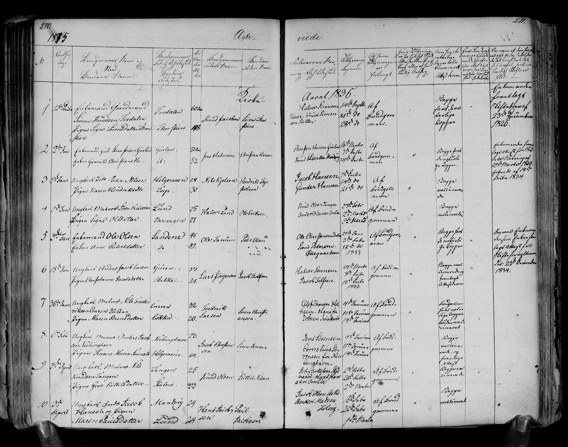 Brunlanes kirkebøker, SAKO/A-342/F/Fa/L0003: Parish register (official) no. I 3, 1834-1845, p. 270-271